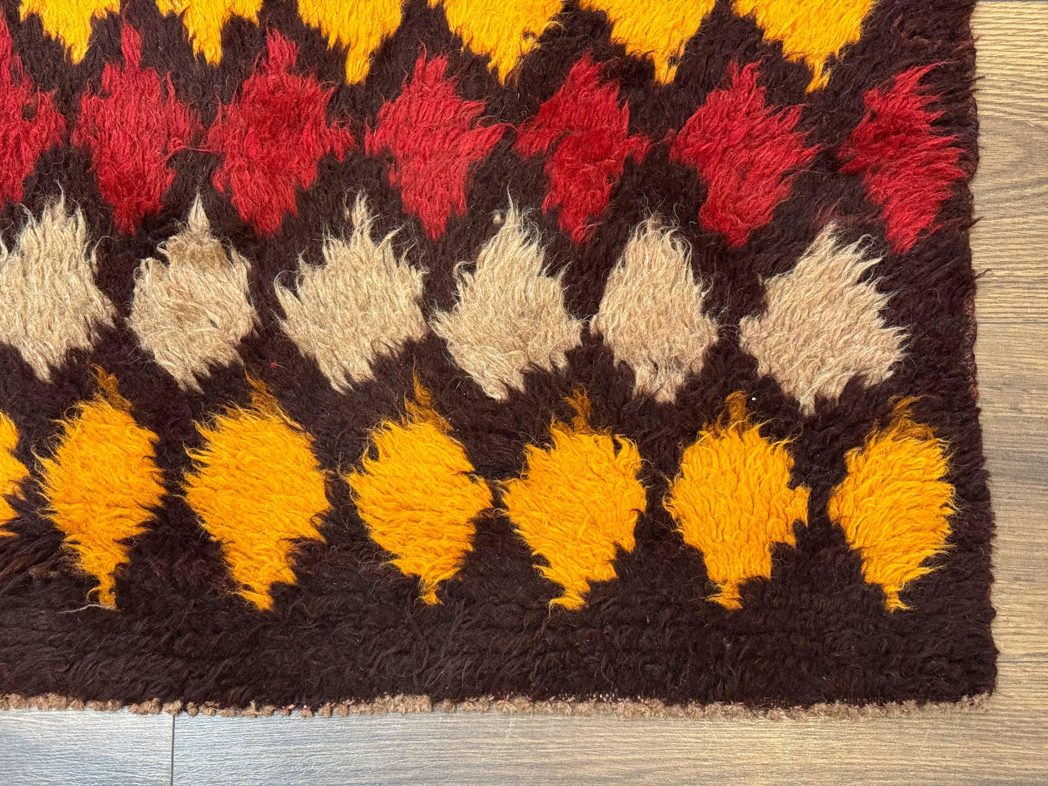 Shaggy Balouch Rug 3x4, Tribal Rug, Afghan Rug, Brown, Multicolor - Image 9