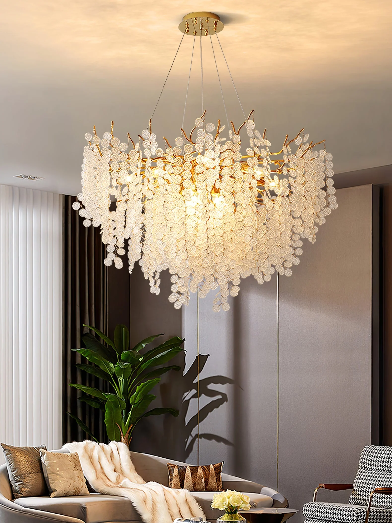 Shiro Noda Glass Coin Chandeliers - Image 7