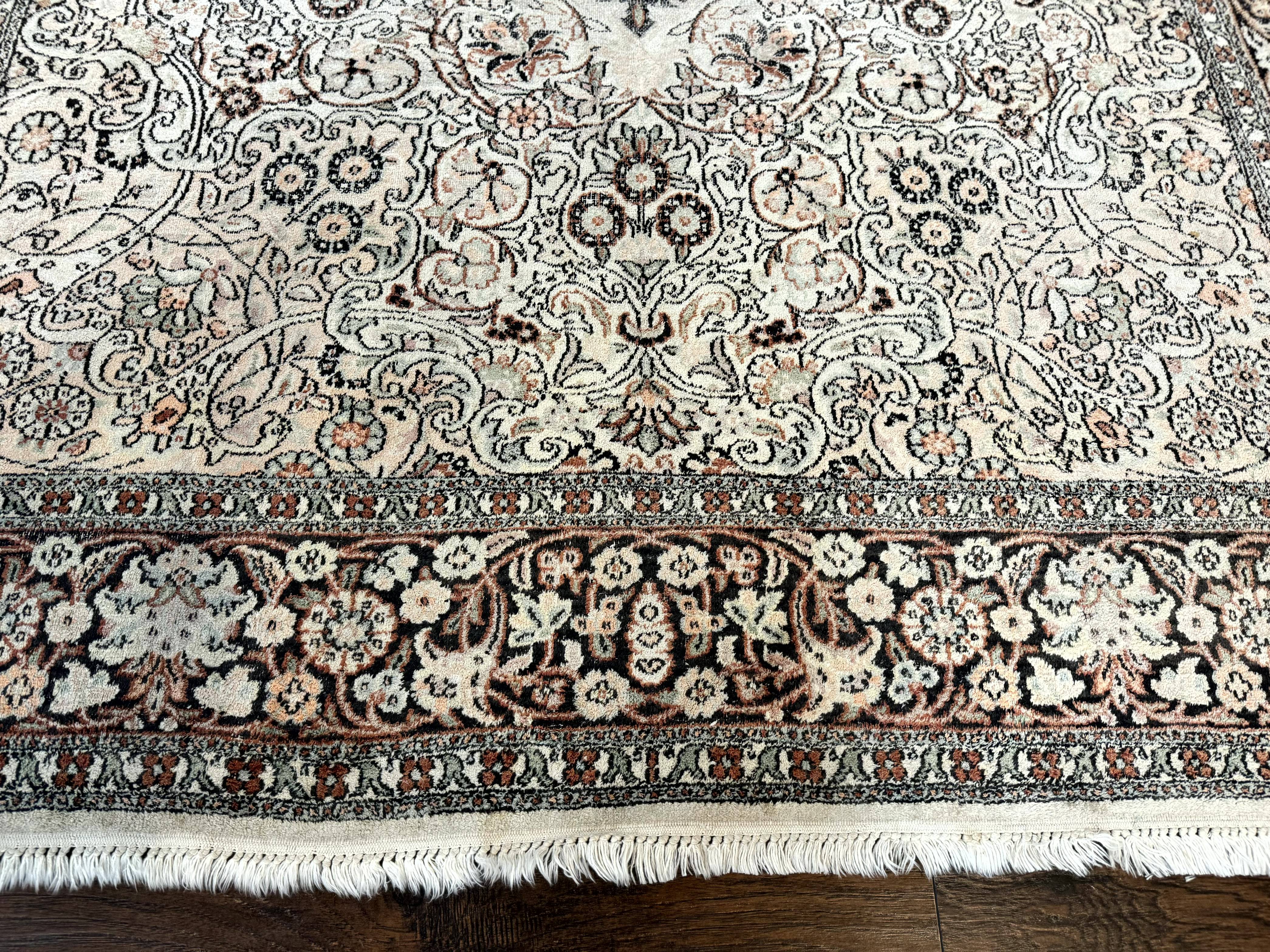 Silk Indian Kashmiri Rug 6x9 - Image 5