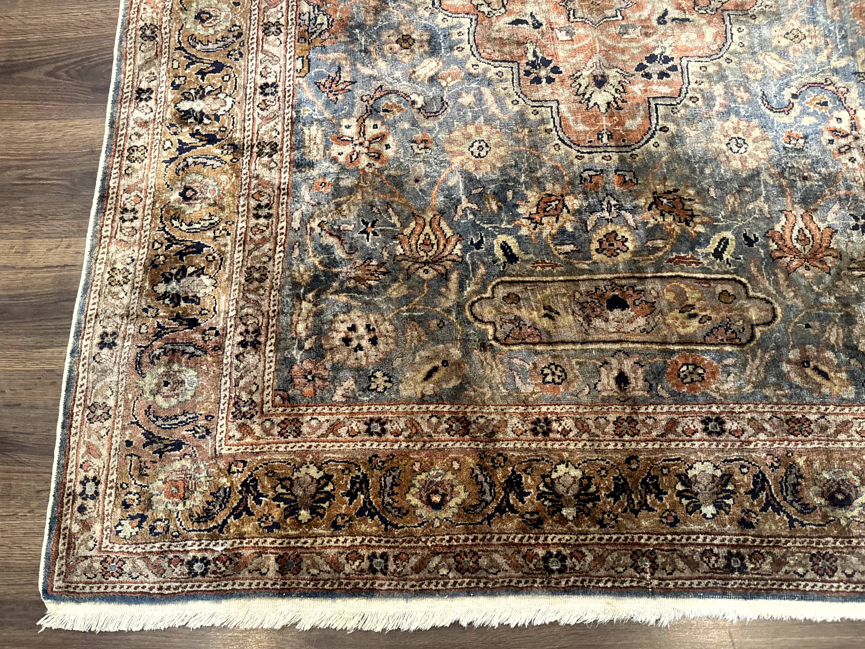 Silk Turkish Kayseri Rug 5x7, Light Blue - Image 8