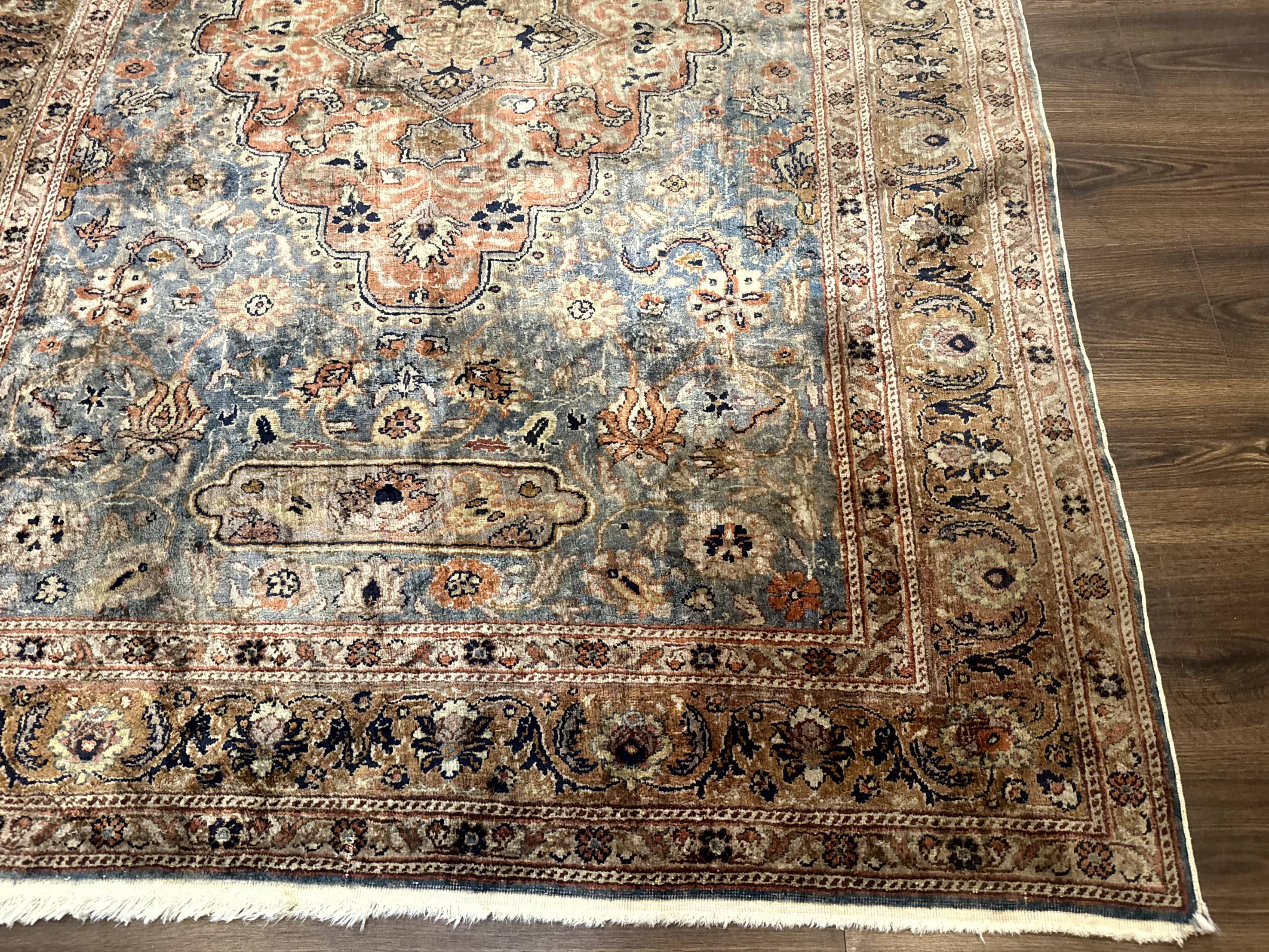 Silk Turkish Kayseri Rug 5x7, Light Blue - Image 9