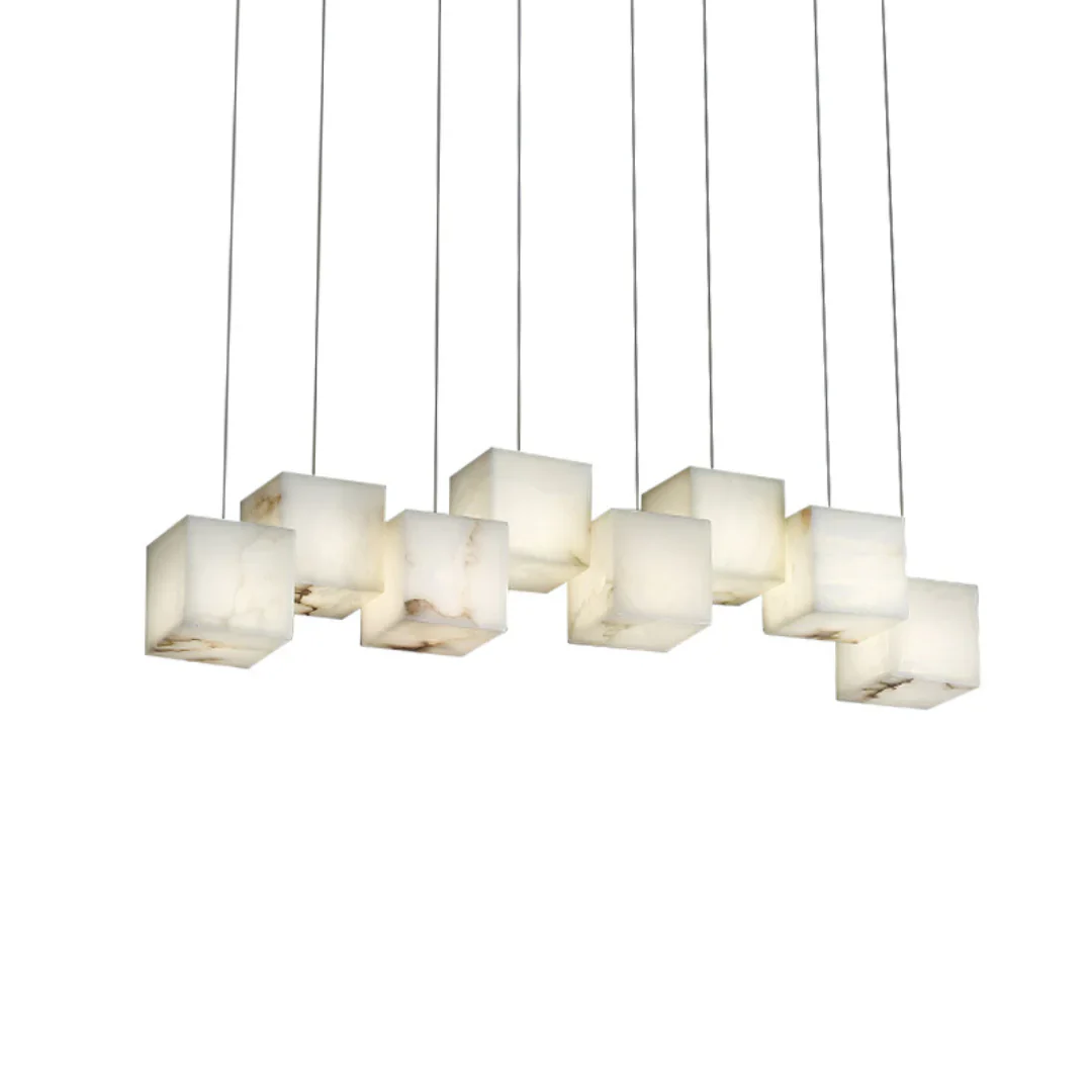 Simple Alabaster Box chandelier - Image 24
