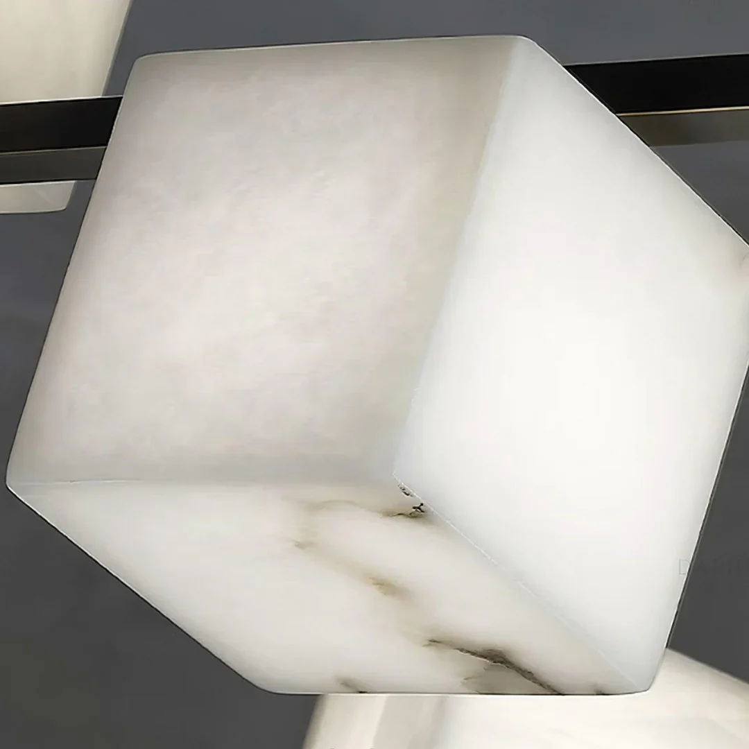Simple Alabaster Square Box Chandelier - Image 19