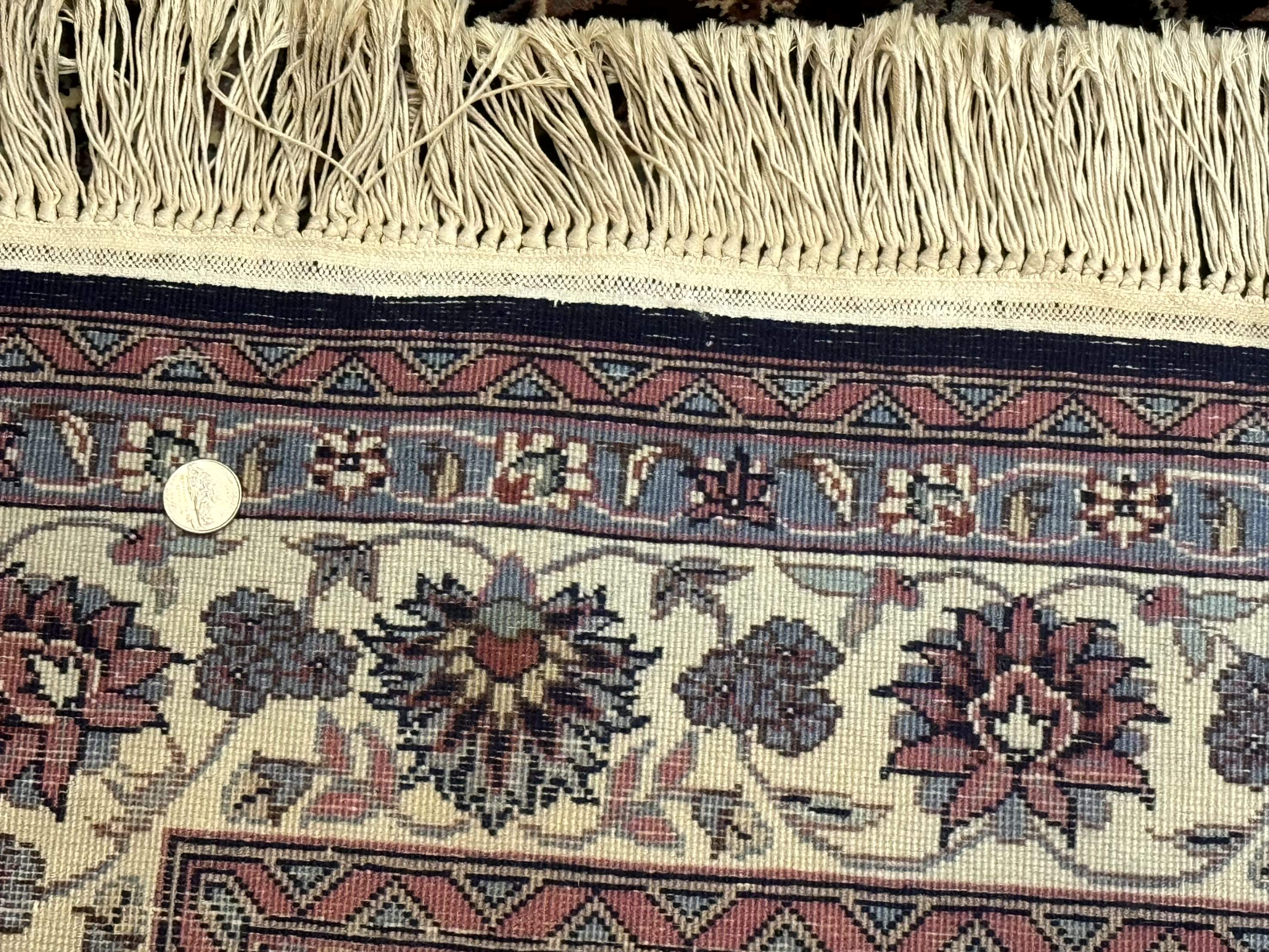 Sino Persian Rug 4x6, Navy Blue and Cream, Floral Allover Oriental Carpet - Image 10