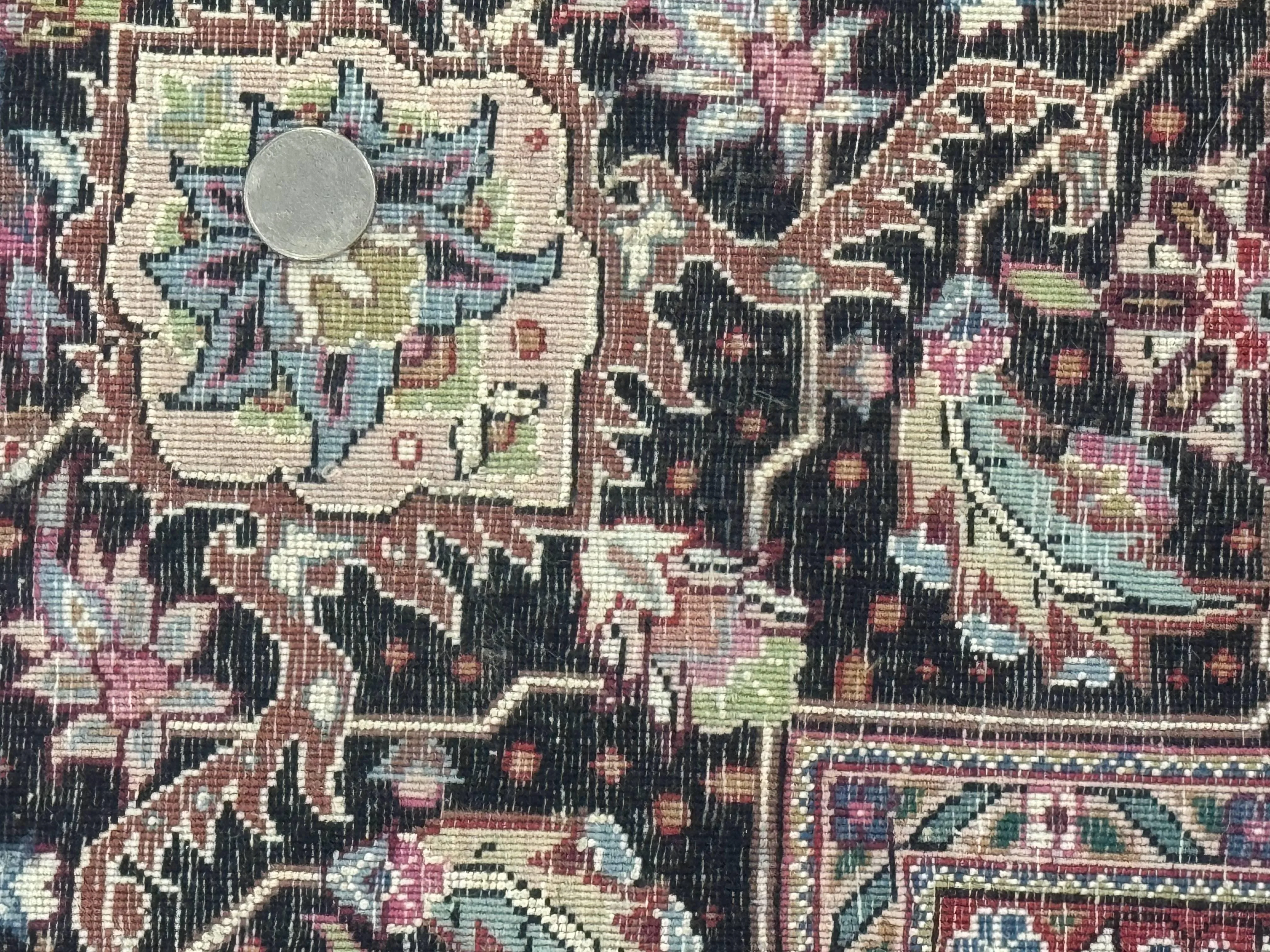 Sino Persian Rug 6x9, Herati Very Fine 400 KPSI, Black - Image 10