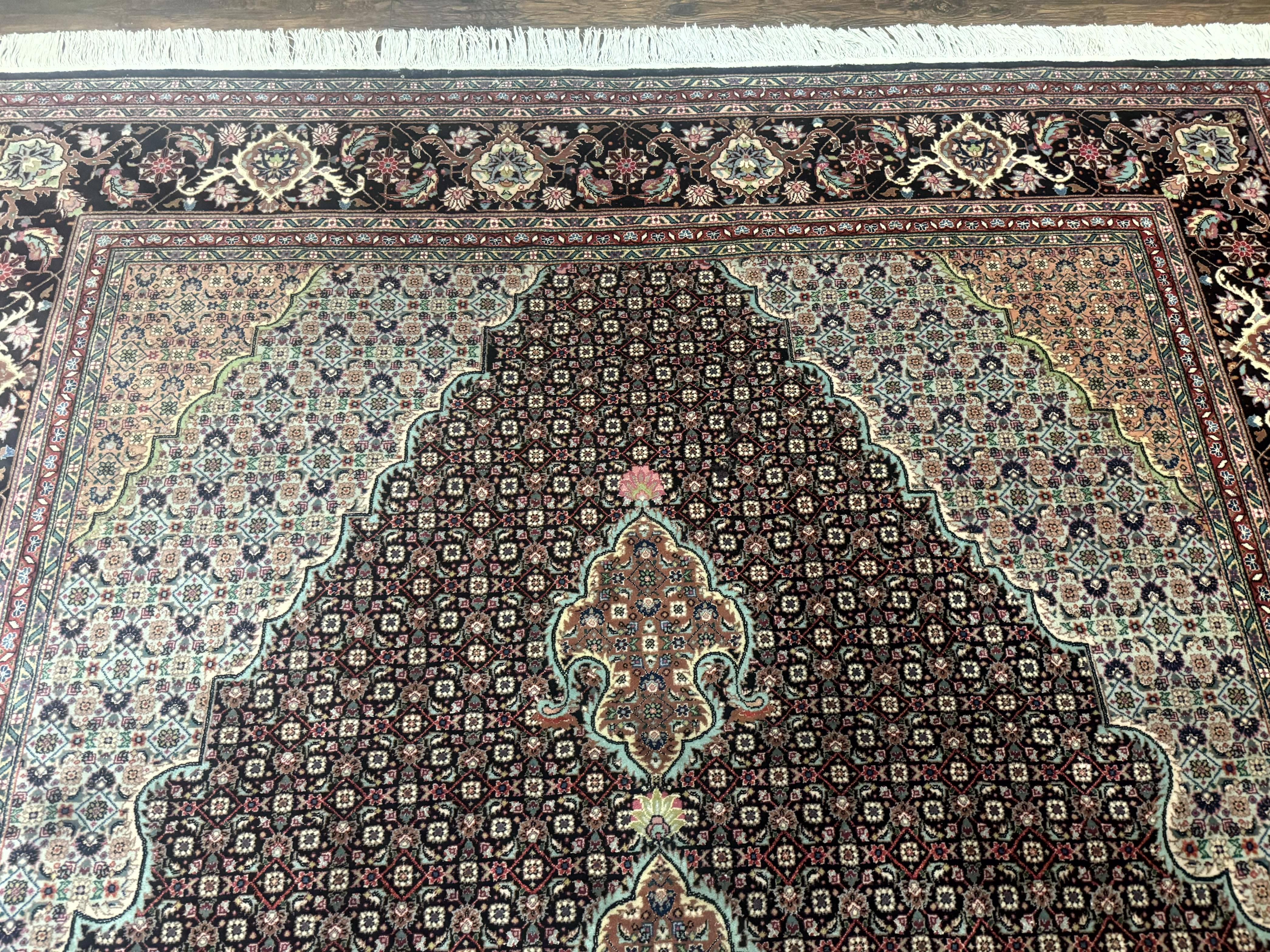 Sino Persian Rug 6x9, Herati Very Fine 400 KPSI, Black - Image 3