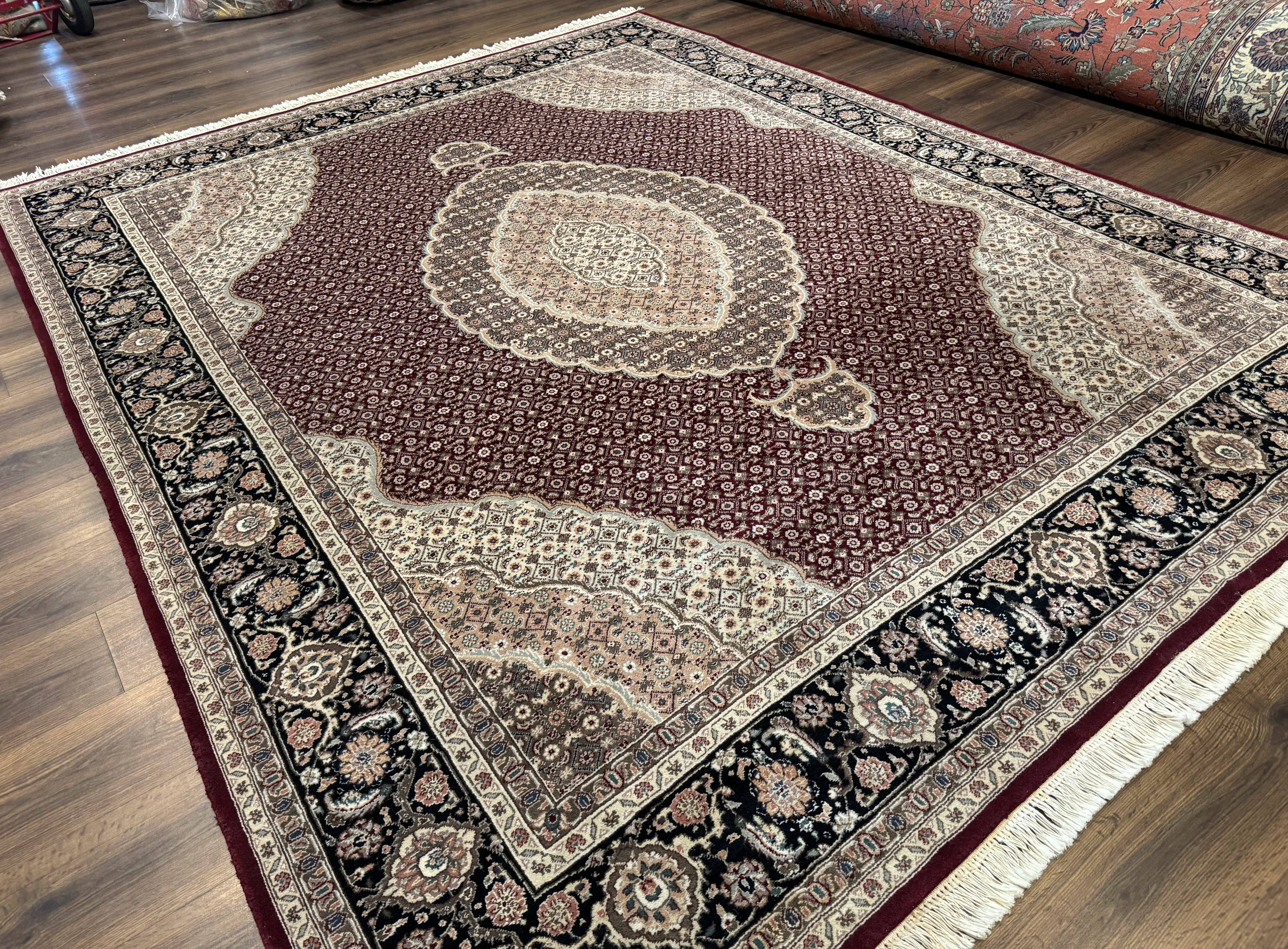 Sino Persian Rug 8x10, Herati, Elegant Oriental Carpet, Dark Maroon - Image 12