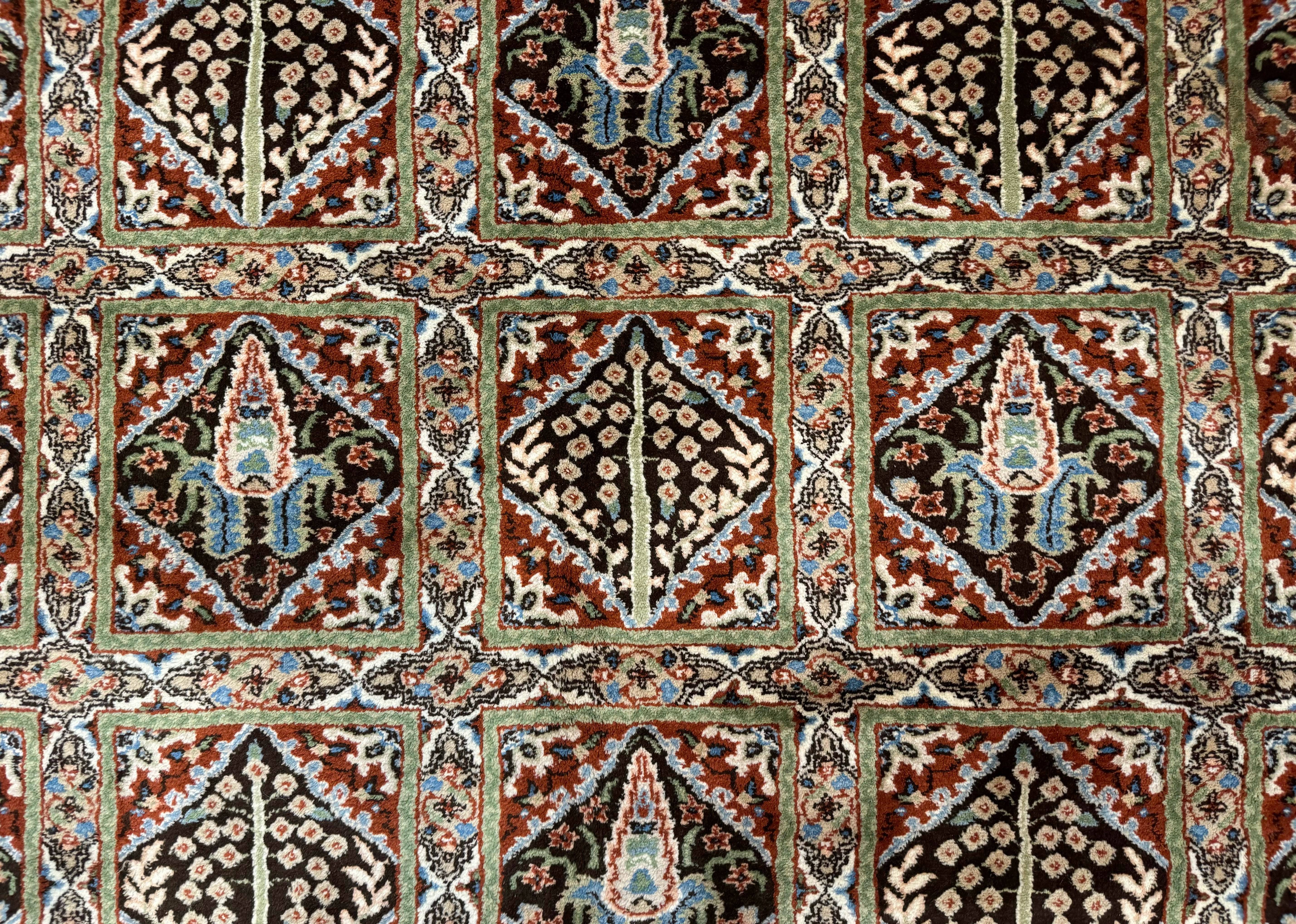 Sino Persian Rug 8x10, Panel Design, Brown, Multicolor, Wool, Cedar Trees - Image 4