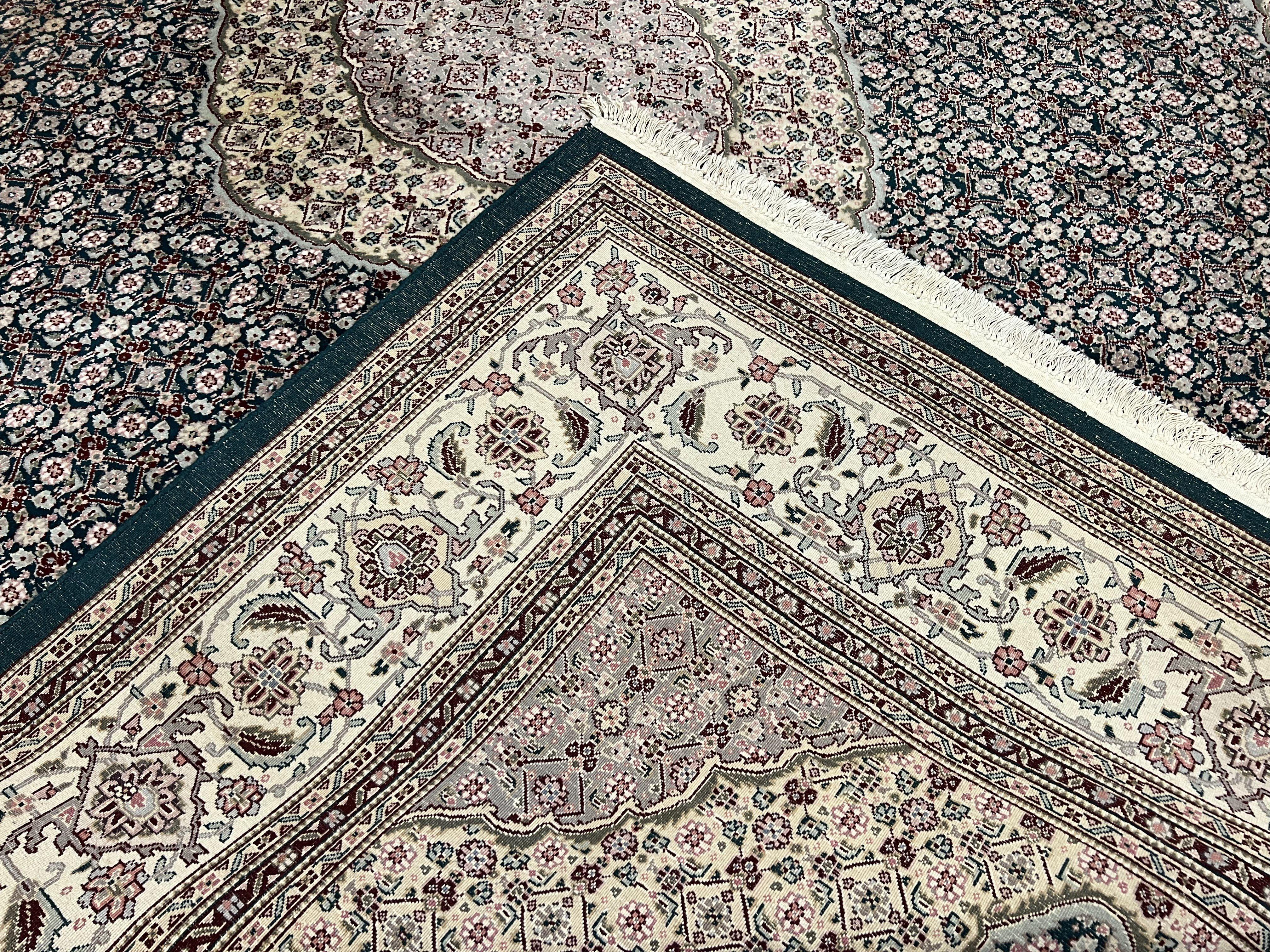 Sino Persian Rug 9x12, Dark Green and Ivory, Medallion, Mahi Herati, Elegant Oriental Carpet, Wool Hand Knotted Traditional Room Sized Rug - Image 10