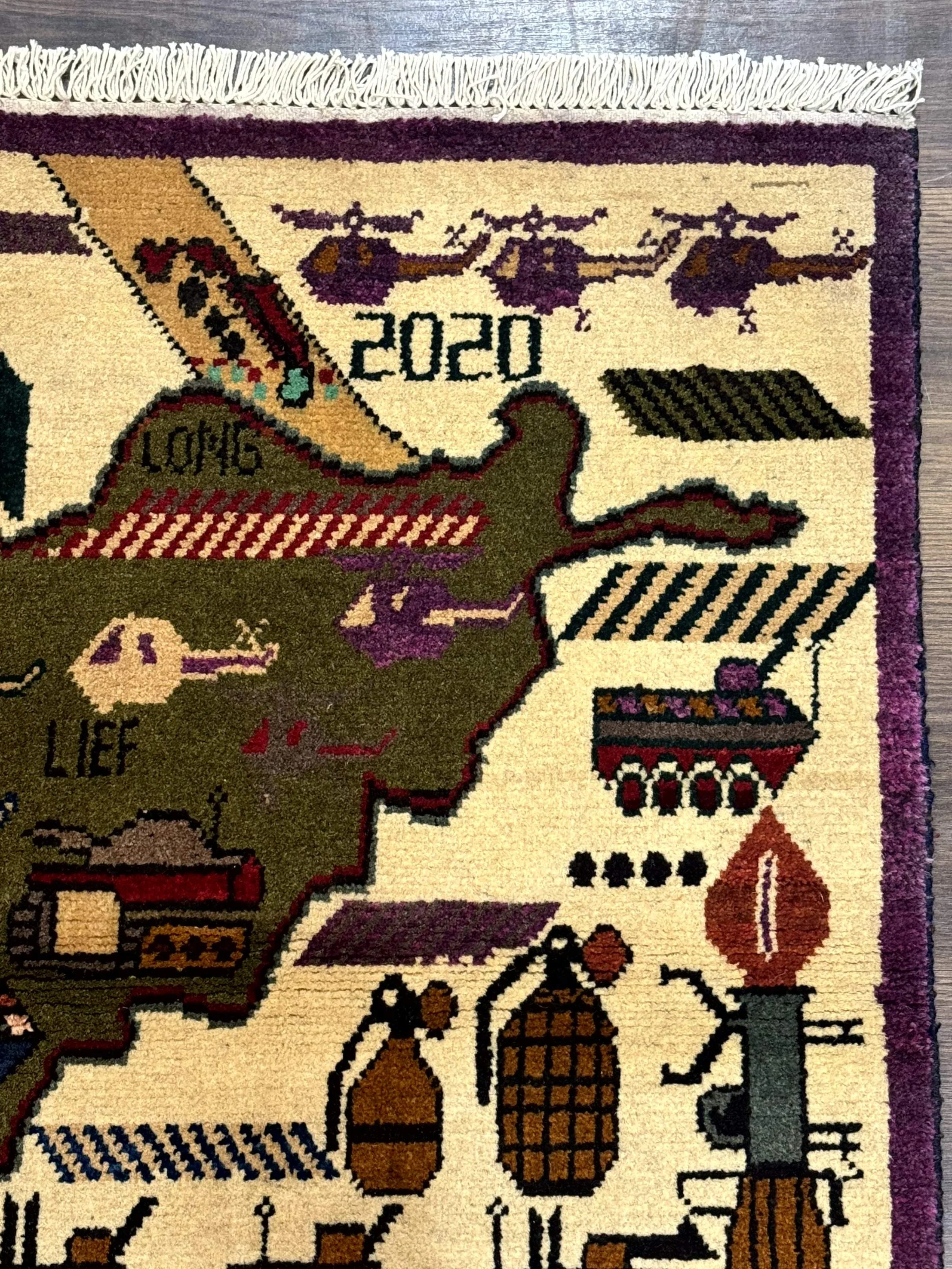 Small Afghan War Rug, Collectible, Wool - Image 7