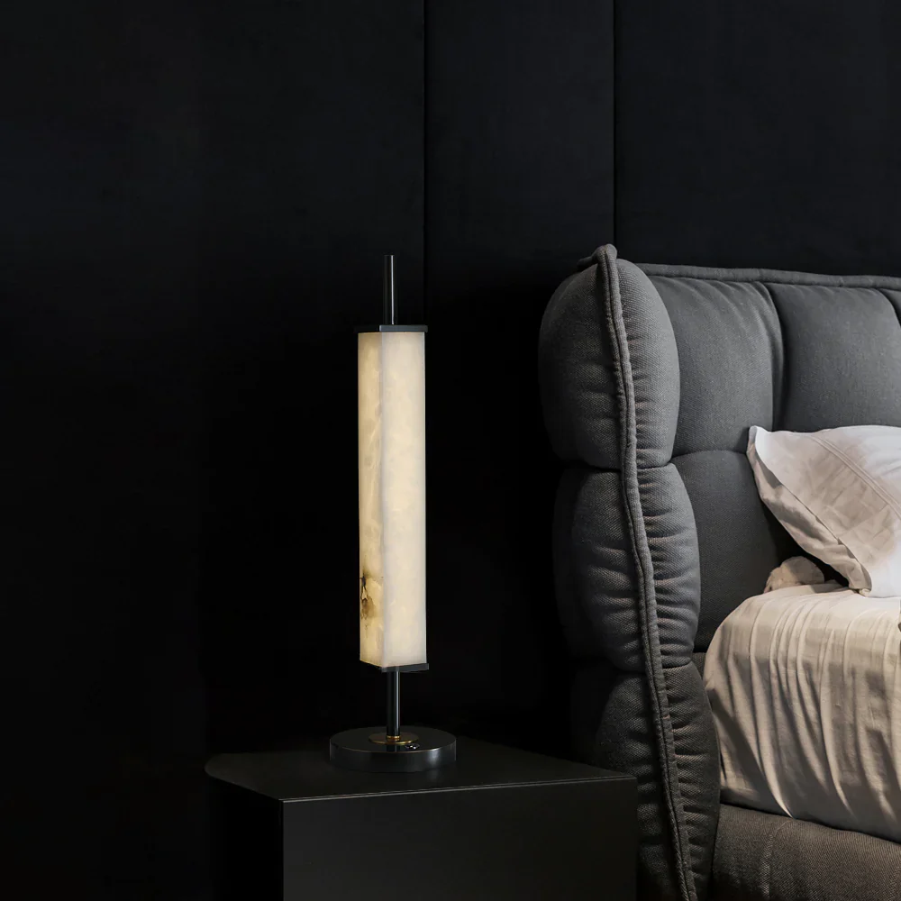 Spere Cuboid Alabaster Table Lamp - Image 2