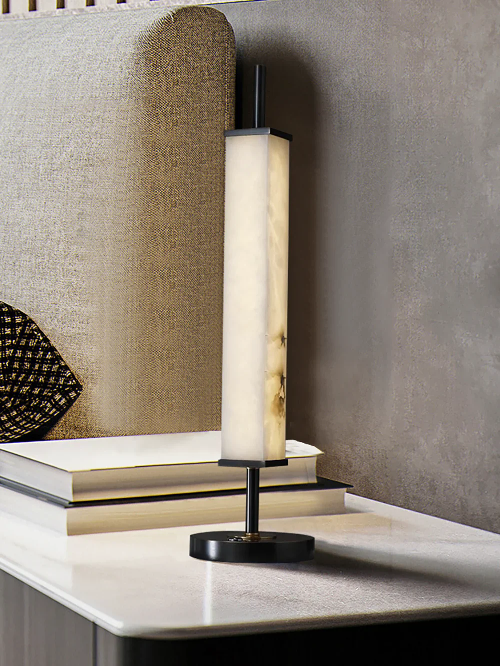 Spere Cuboid Alabaster Table Lamp - Image 3