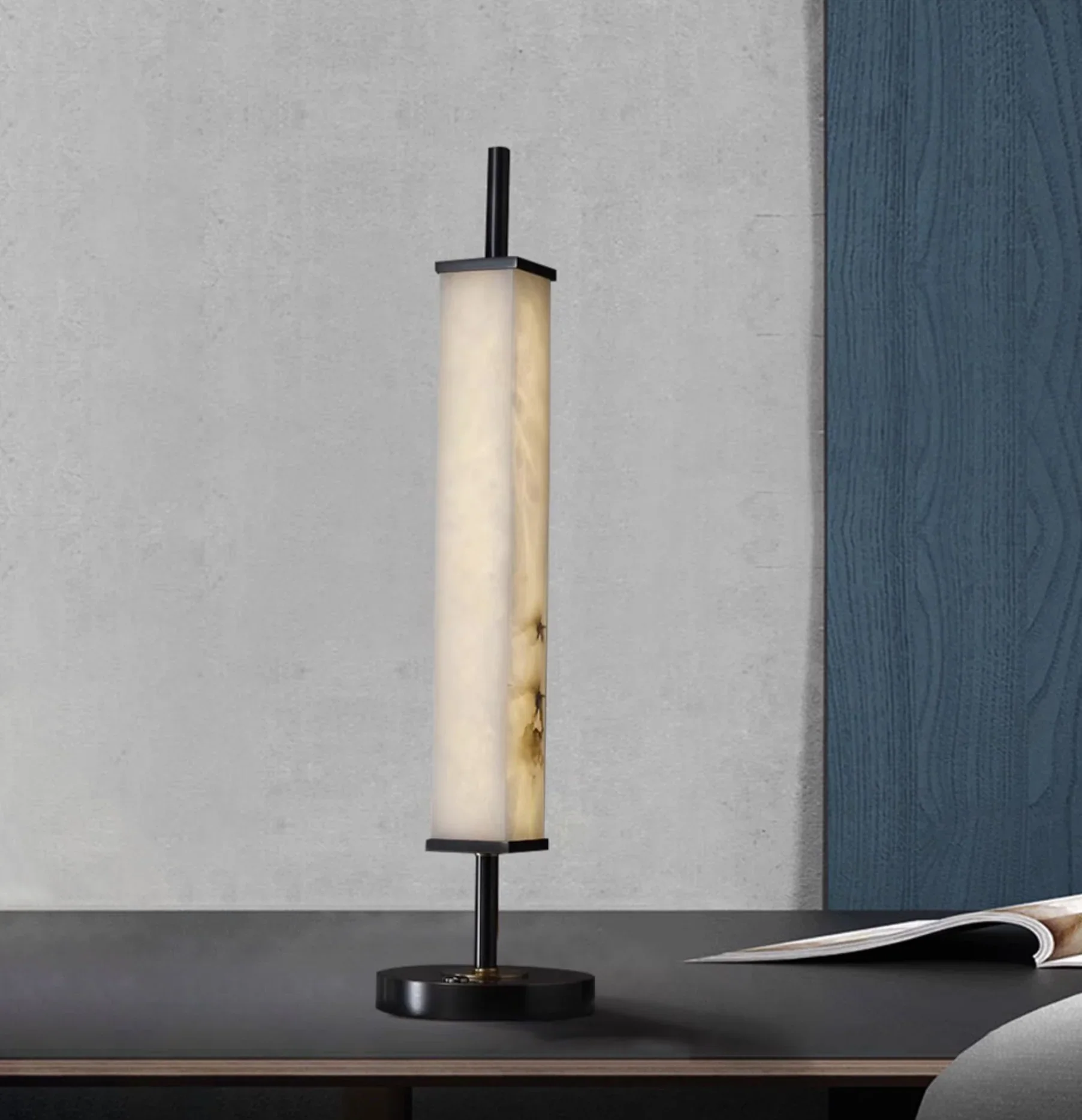 Spere Cuboid Alabaster Table Lamp - Image 5