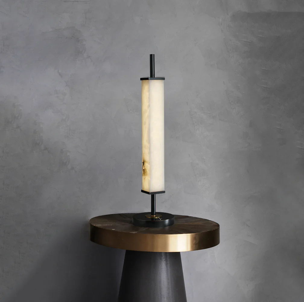 Spere Cuboid Alabaster Table Lamp - Image 6