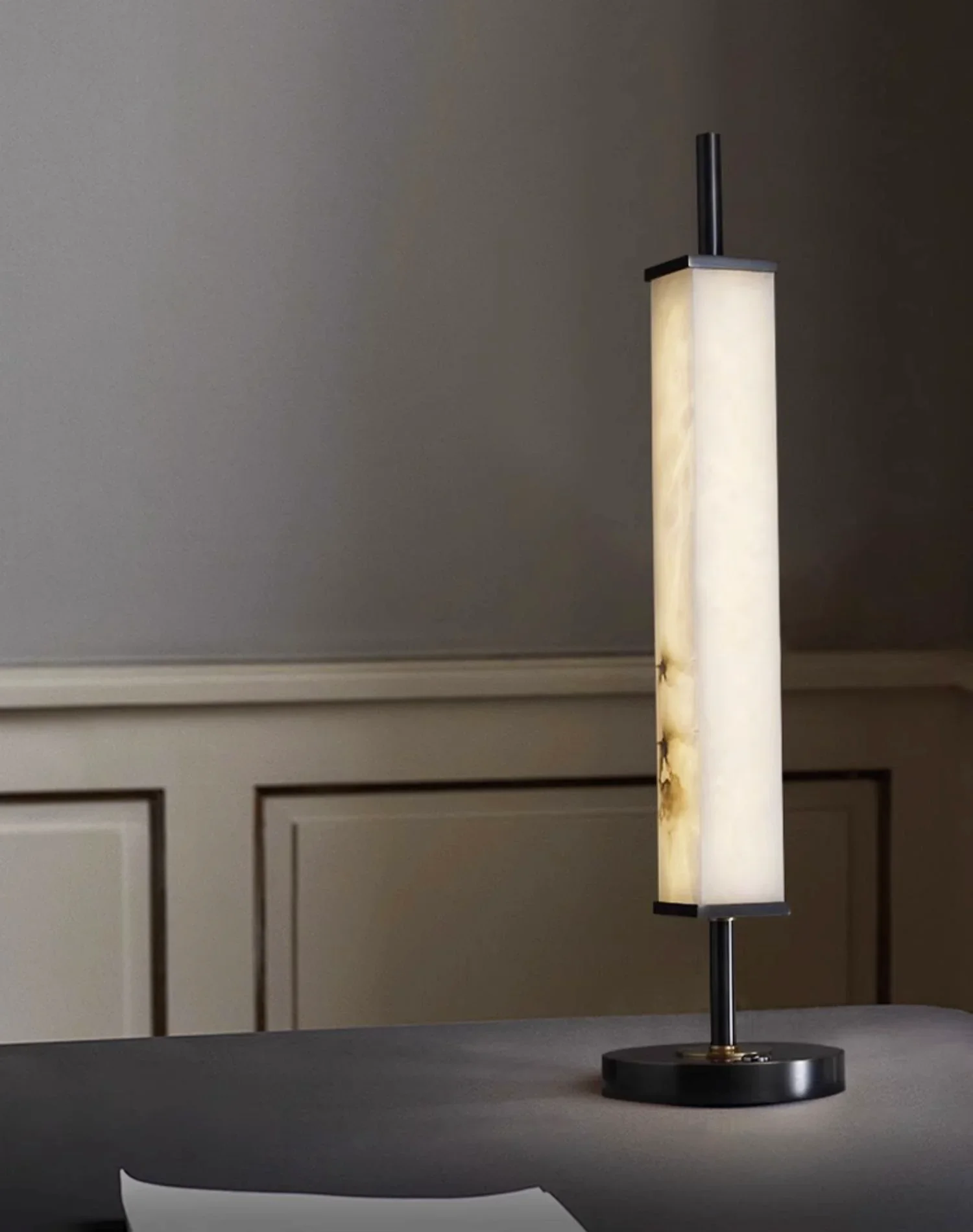 Spere Cuboid Alabaster Table Lamp - Image 7