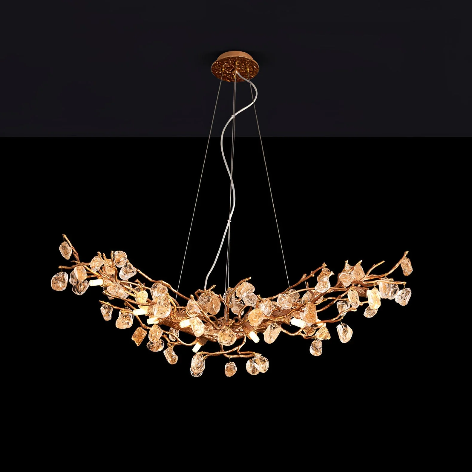 Stone Crystal Brass Chandelier - Image 17