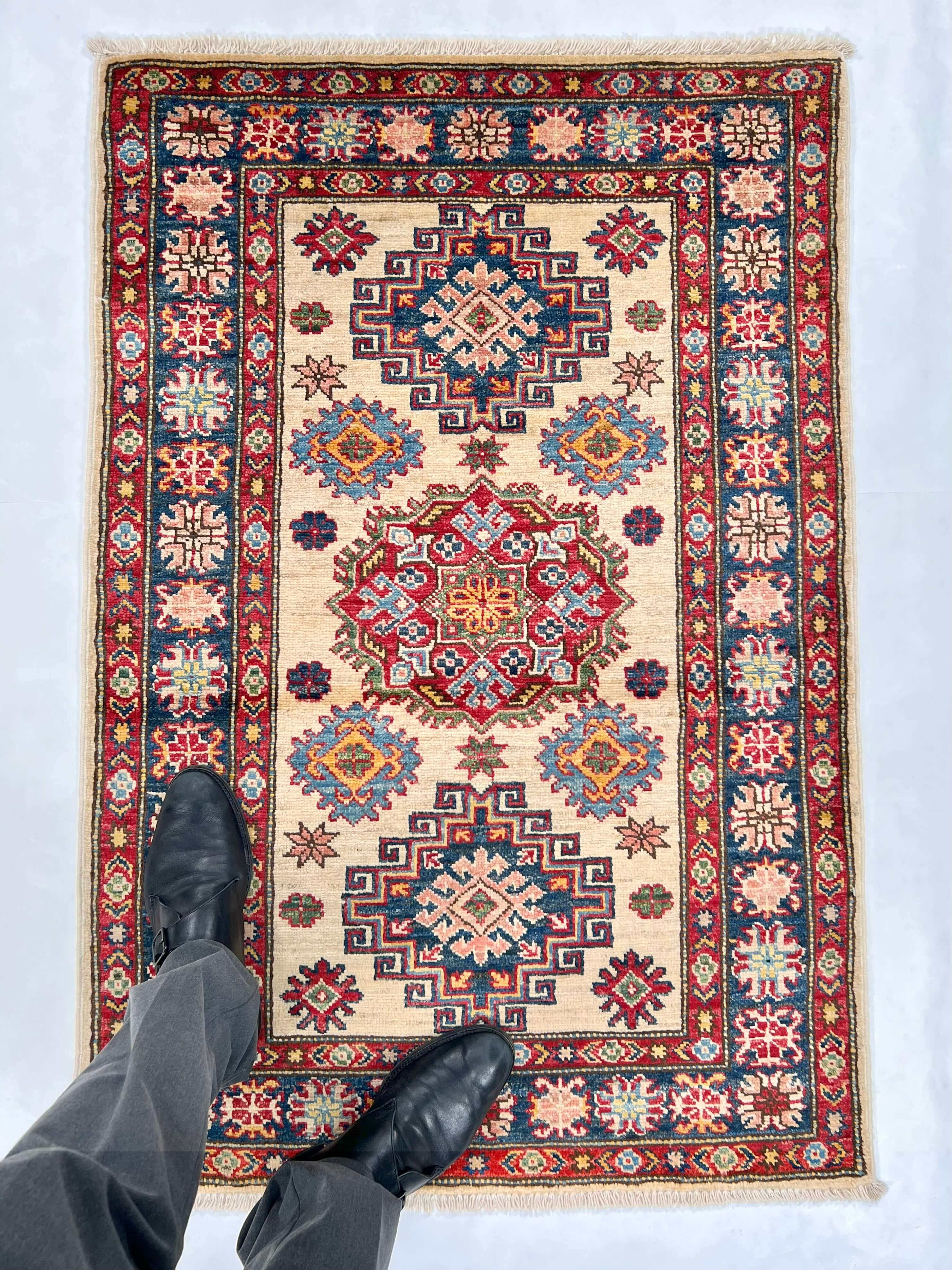 Super Kazak (2'08"x3'11") ivory/navy - Image 6