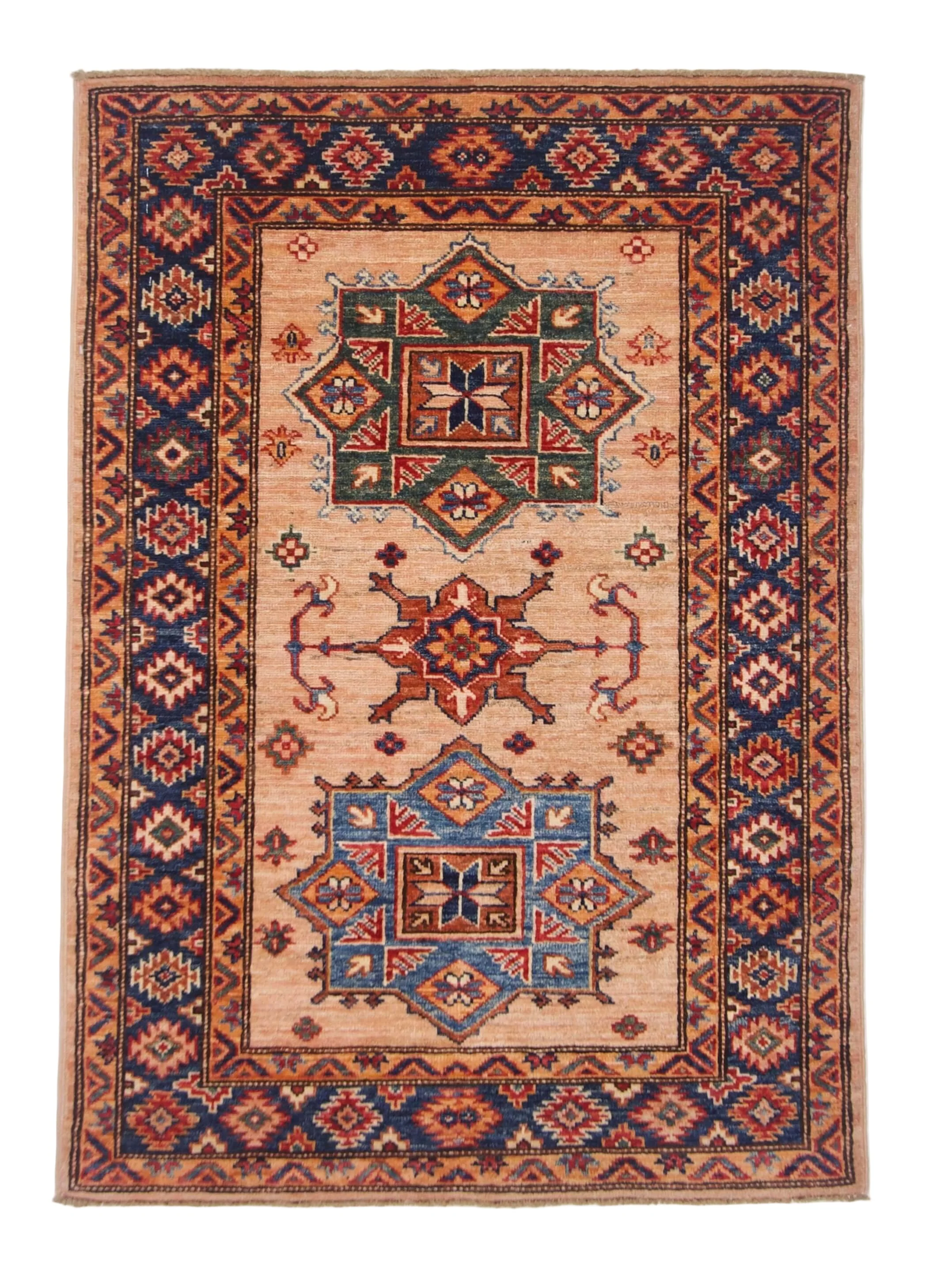 Super Kazak (2'10"x4'00") adobe/navy