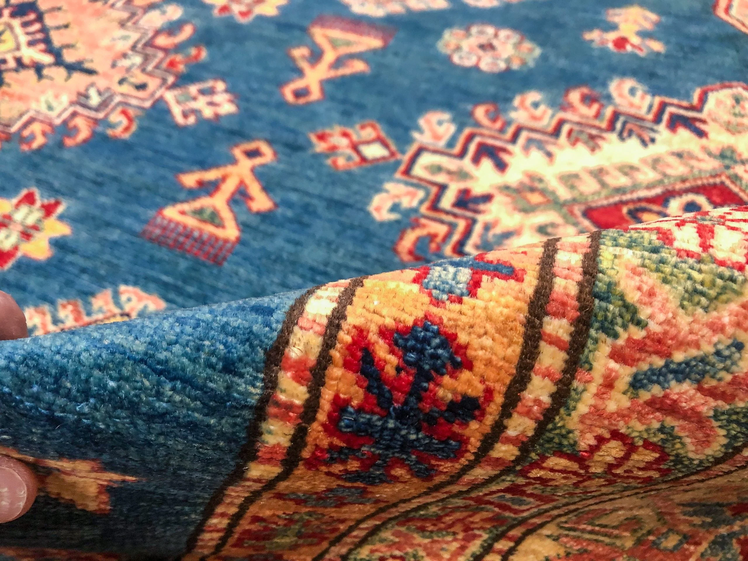 Super Kazak (8'11"x12'02") blue/lt.gold - Image 10