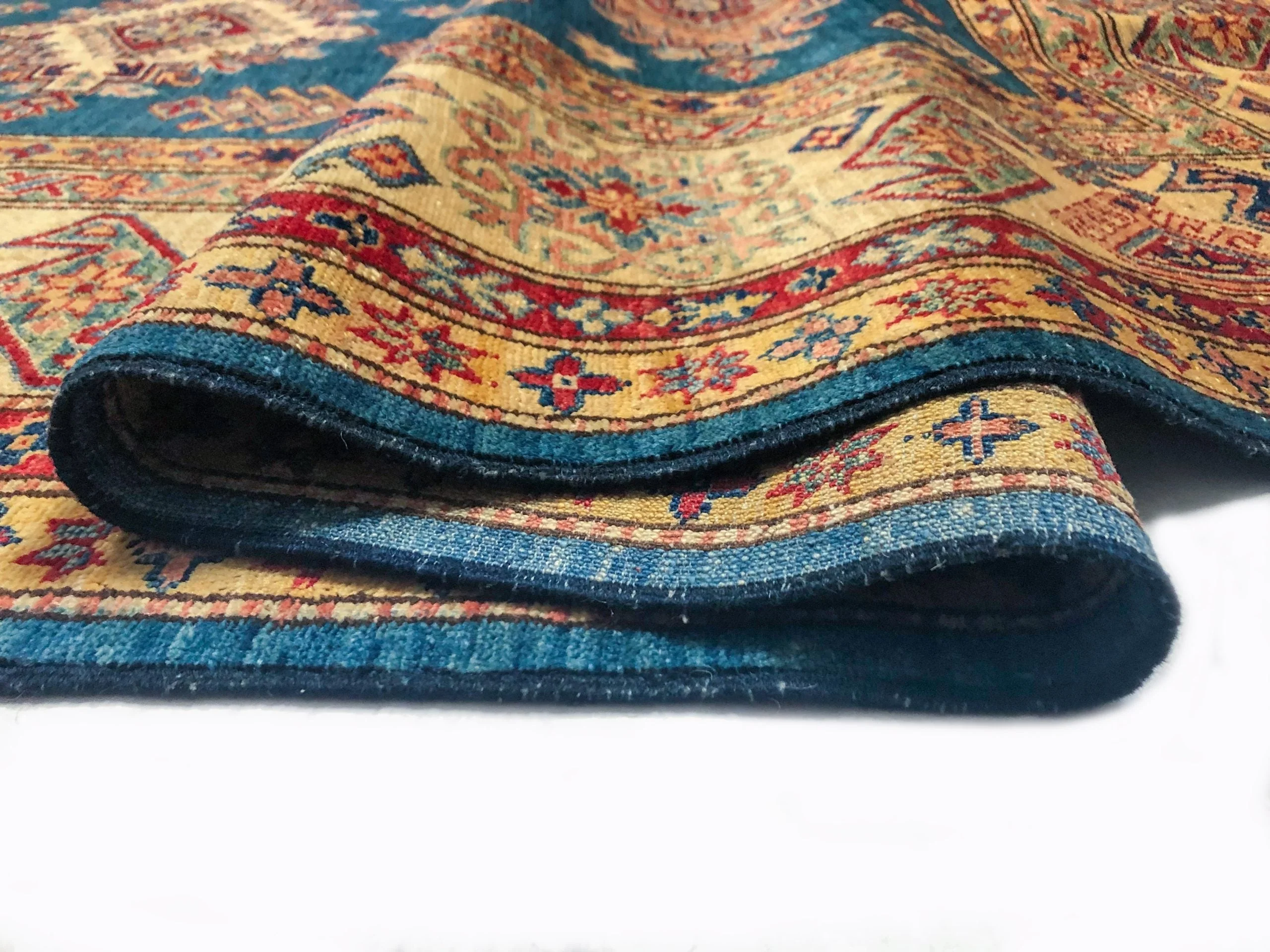 Super Kazak (8'11"x12'02") blue/lt.gold - Image 11