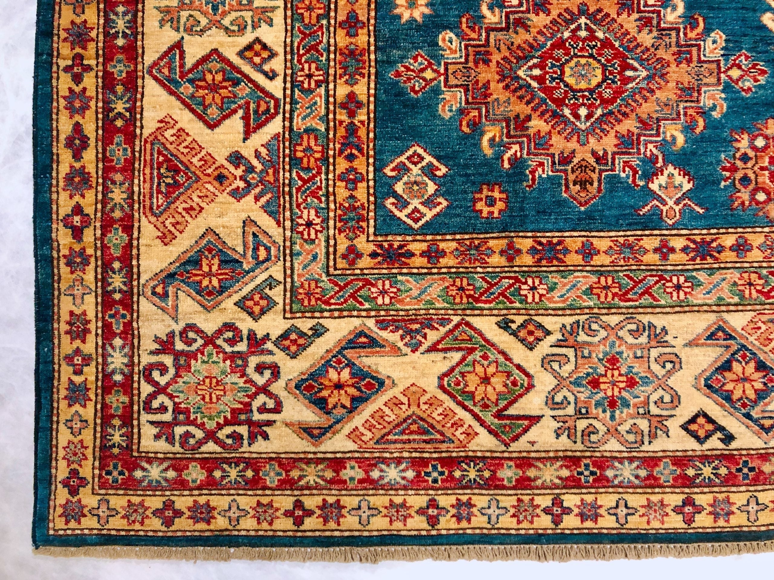 Super Kazak (8'11"x12'02") blue/lt.gold - Image 3