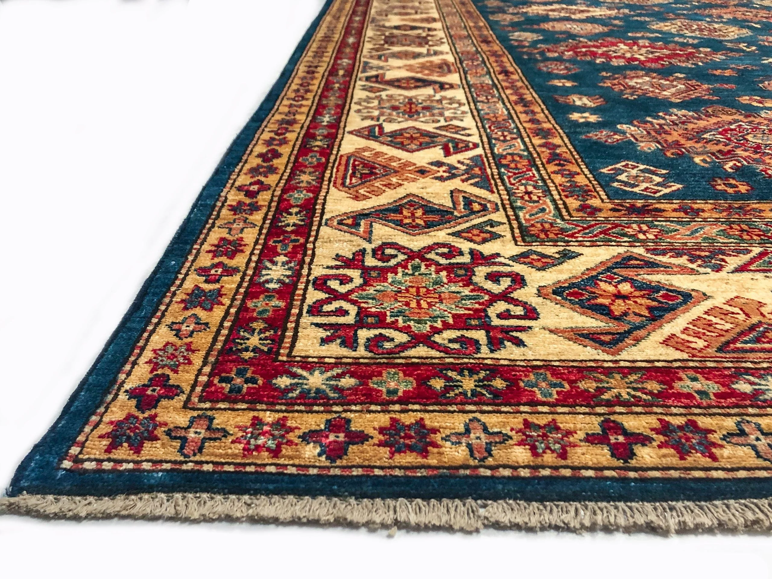 Super Kazak (8'11"x12'02") blue/lt.gold - Image 4