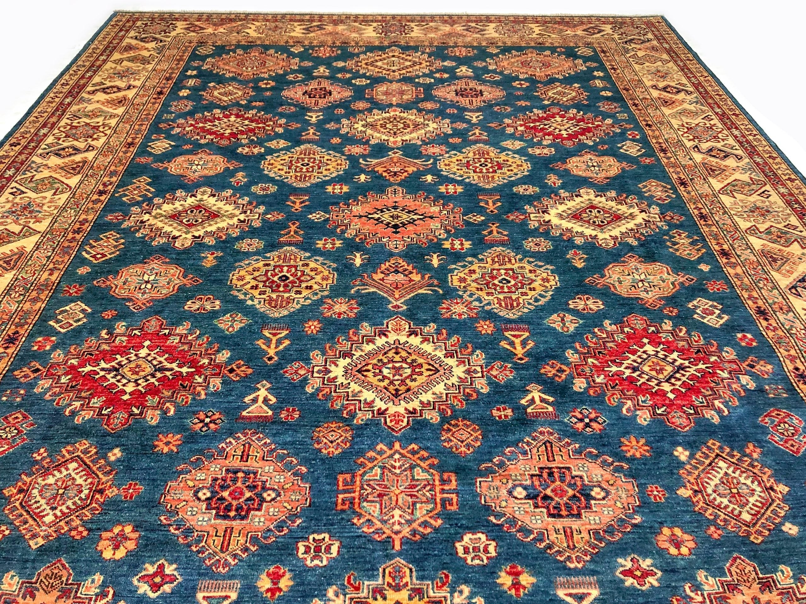 Super Kazak (8'11"x12'02") blue/lt.gold - Image 5