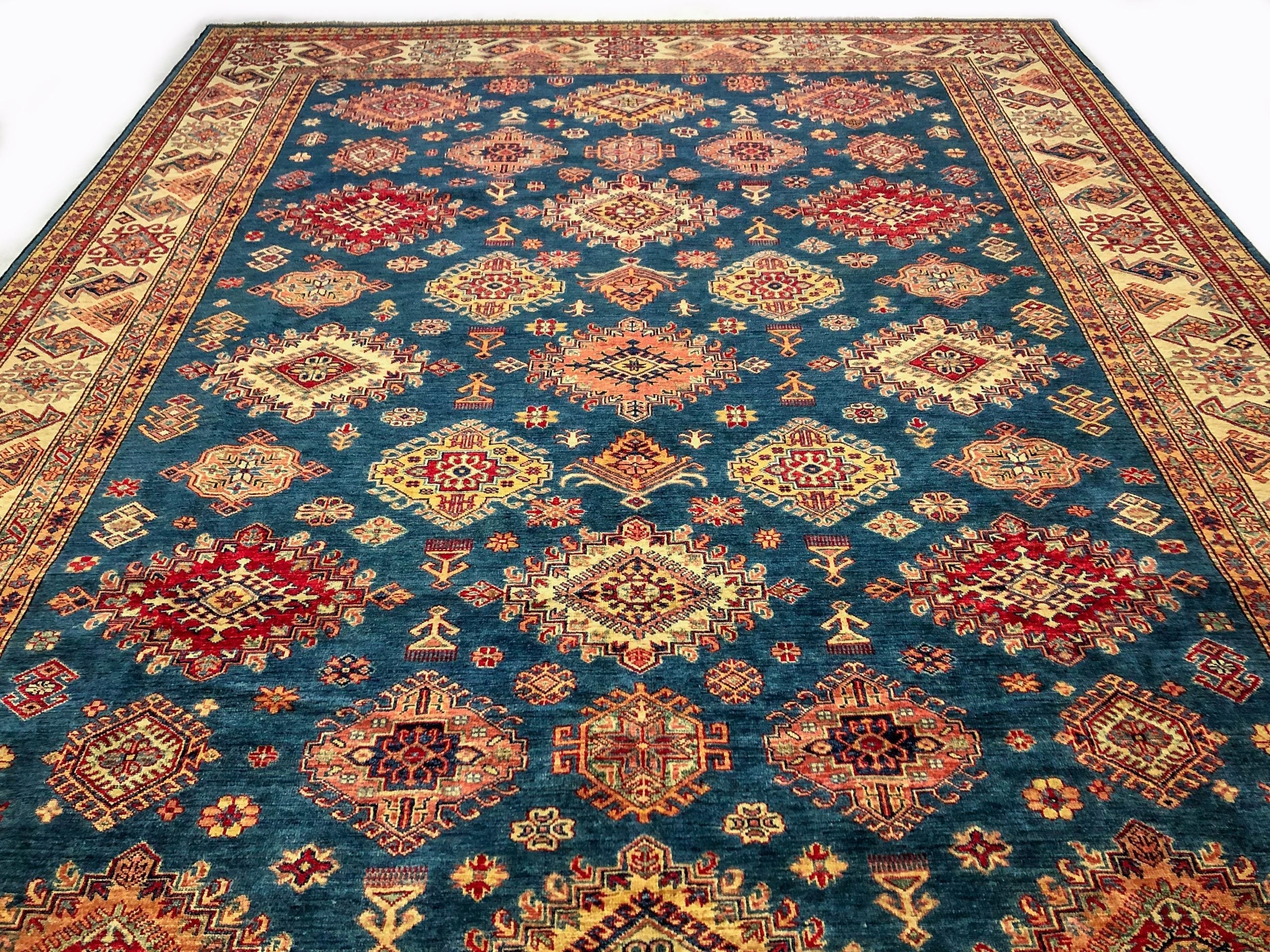 Super Kazak (8'11"x12'02") blue/lt.gold - Image 6
