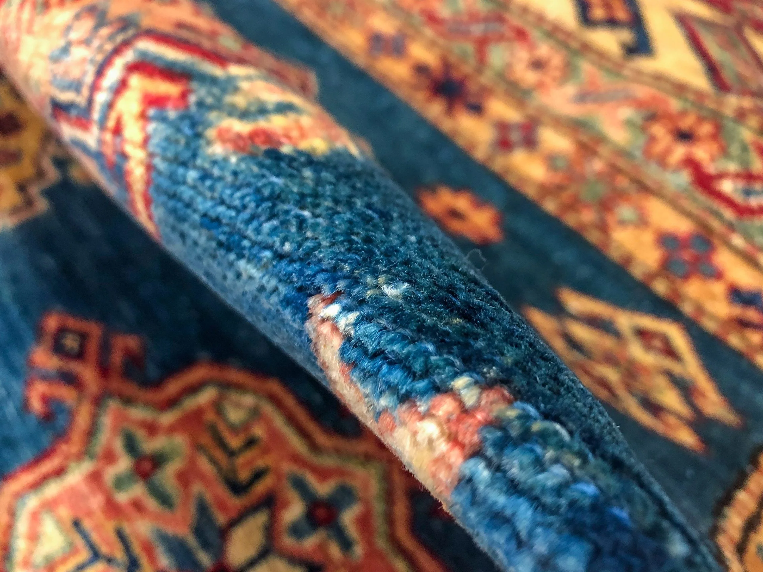 Super Kazak (8'11"x12'02") blue/lt.gold - Image 9