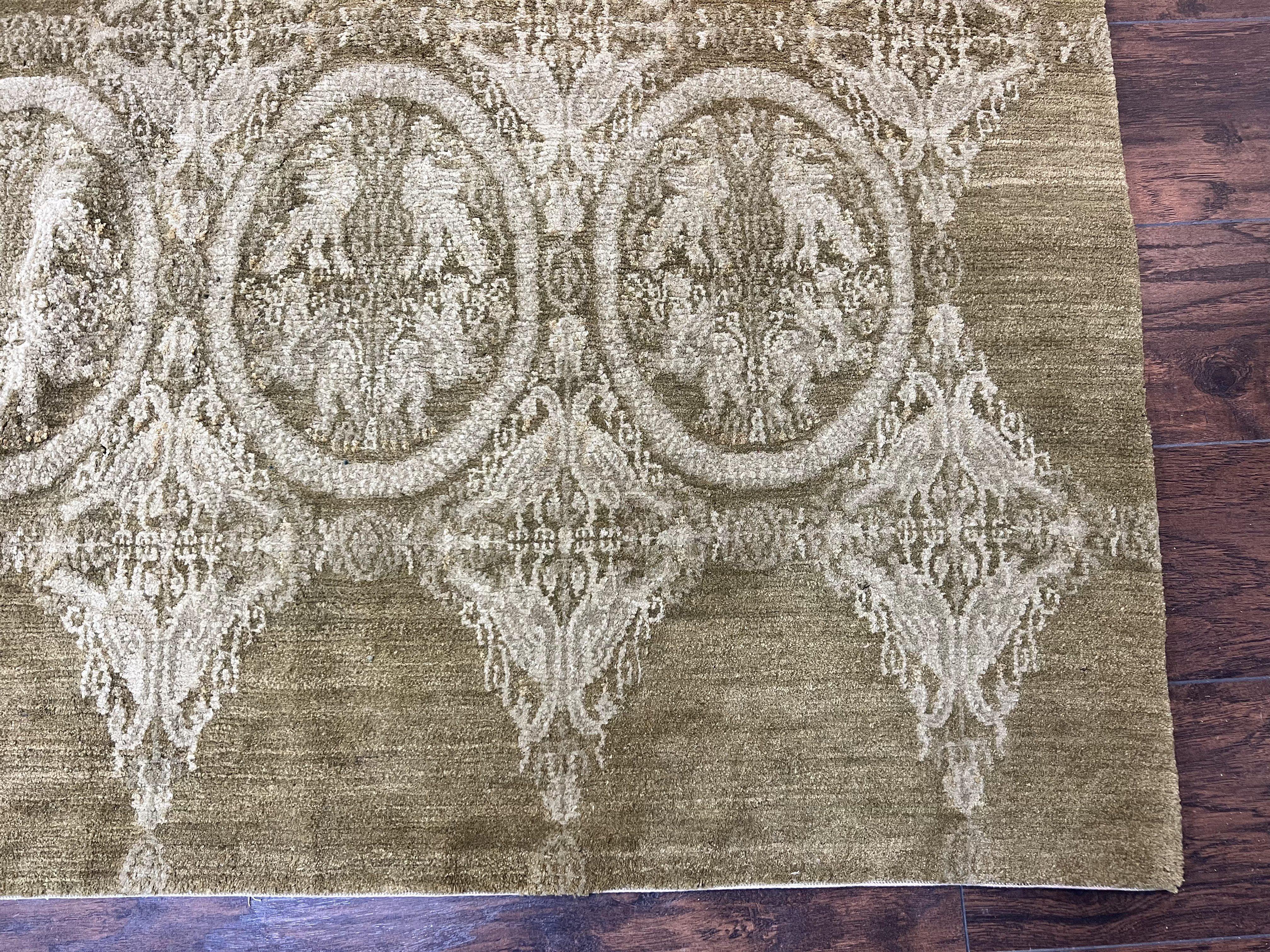 Tibetan Rug 12x15, Wool Hand Knotted Carpet, Odegard Rug, Birds, Olive Green, 12 x 15 Oversized Handmade Contemporary Area Rug, Extra Large - Image 9