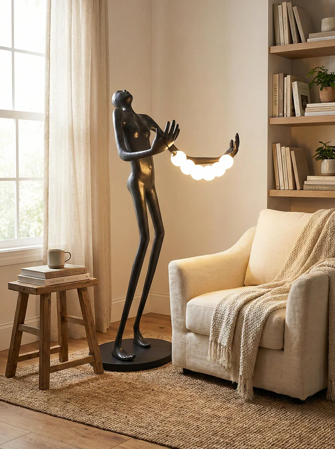 Tilt Head Human Sculpture Floor Lamp - Image 2