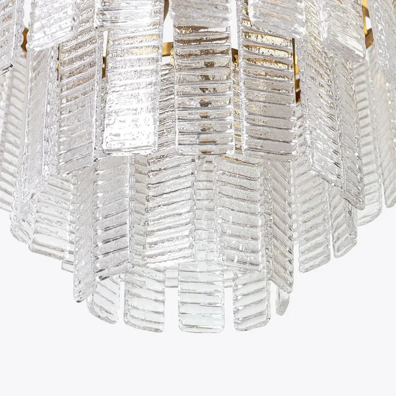 Transparent Ridged Glass Rectangle Chandelier - Image 6