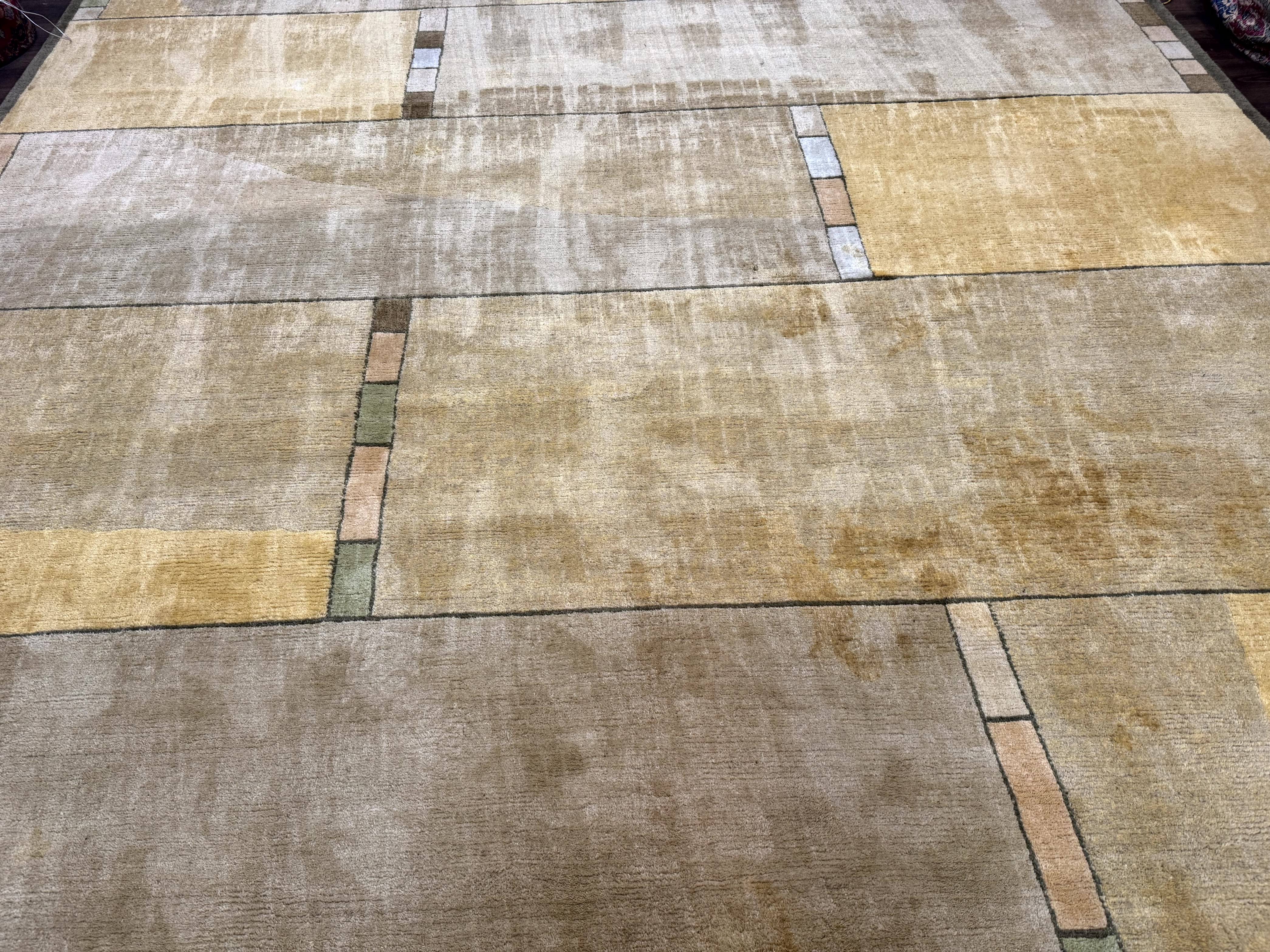 Tufenkian Tibetan Rug 12x16, Handmade Wool Modern Area Rug, Palace Size Carpet - Image 4
