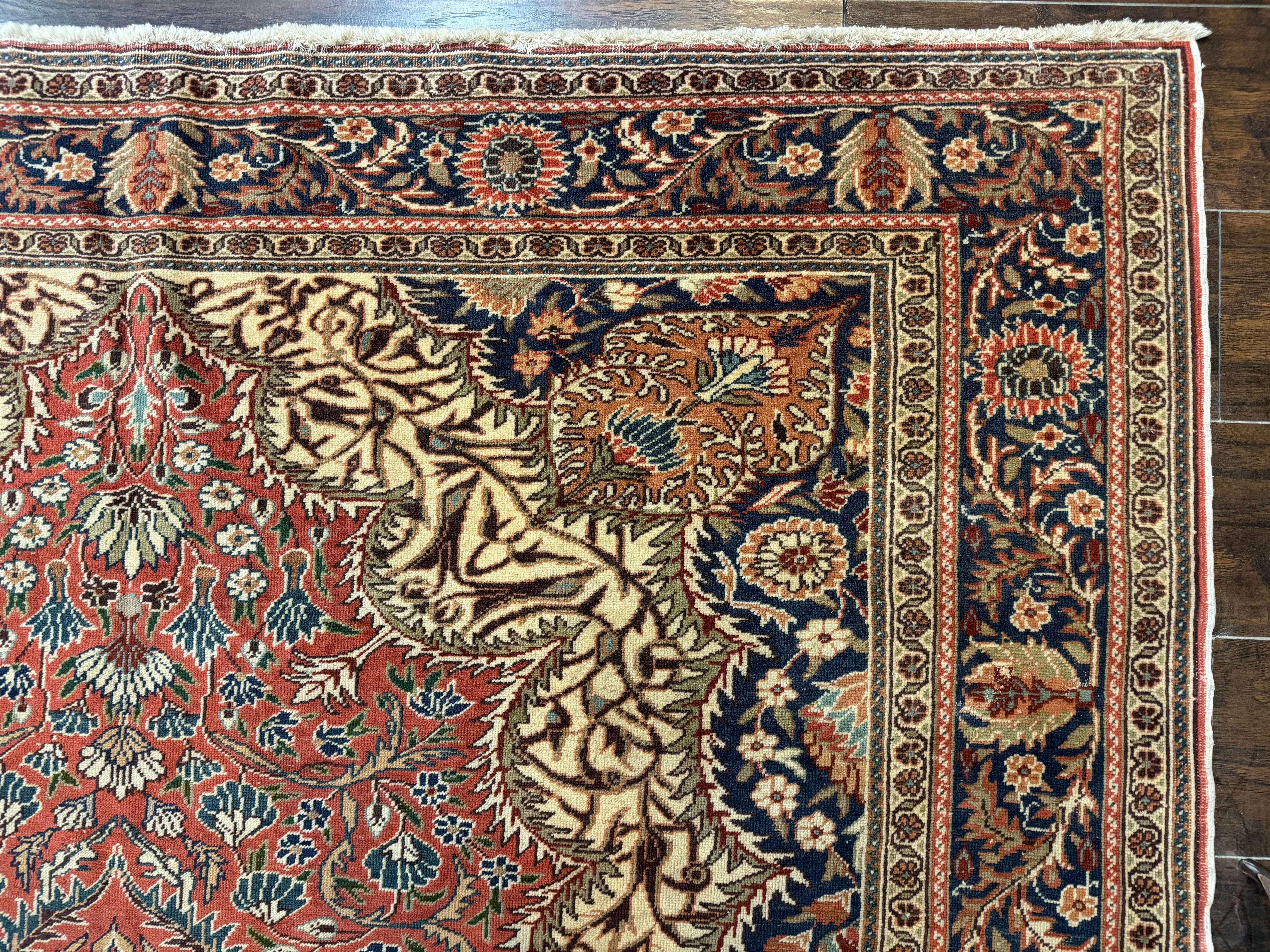 Turkish Kayseri Rug 6x10, Antique Turkish Carpet, Floral Medallion, Oriental Carpet, Red - Image 7