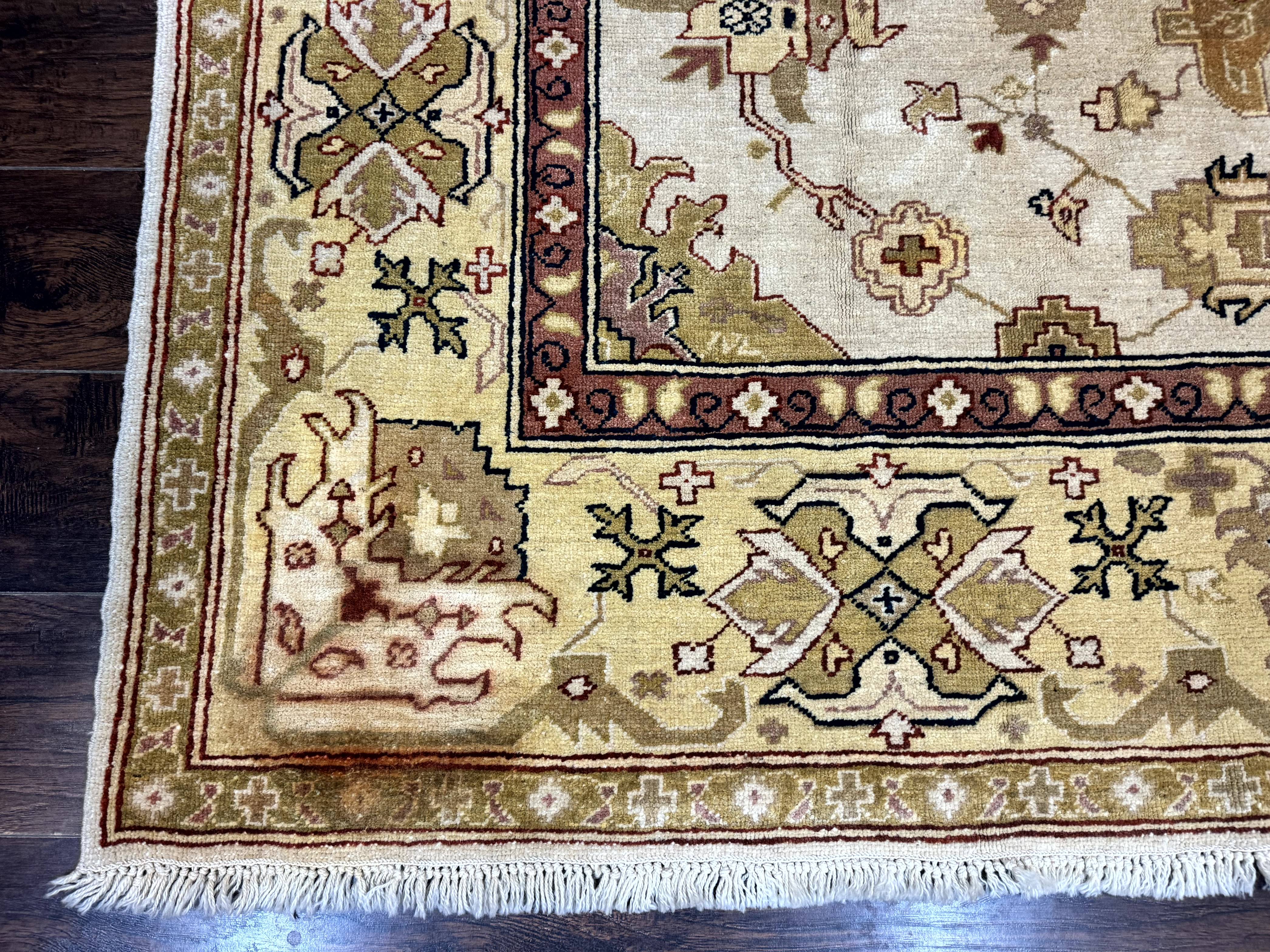 Turkish Oushak Rug 9x12, Oat Color, Wool Carpet - Image 8