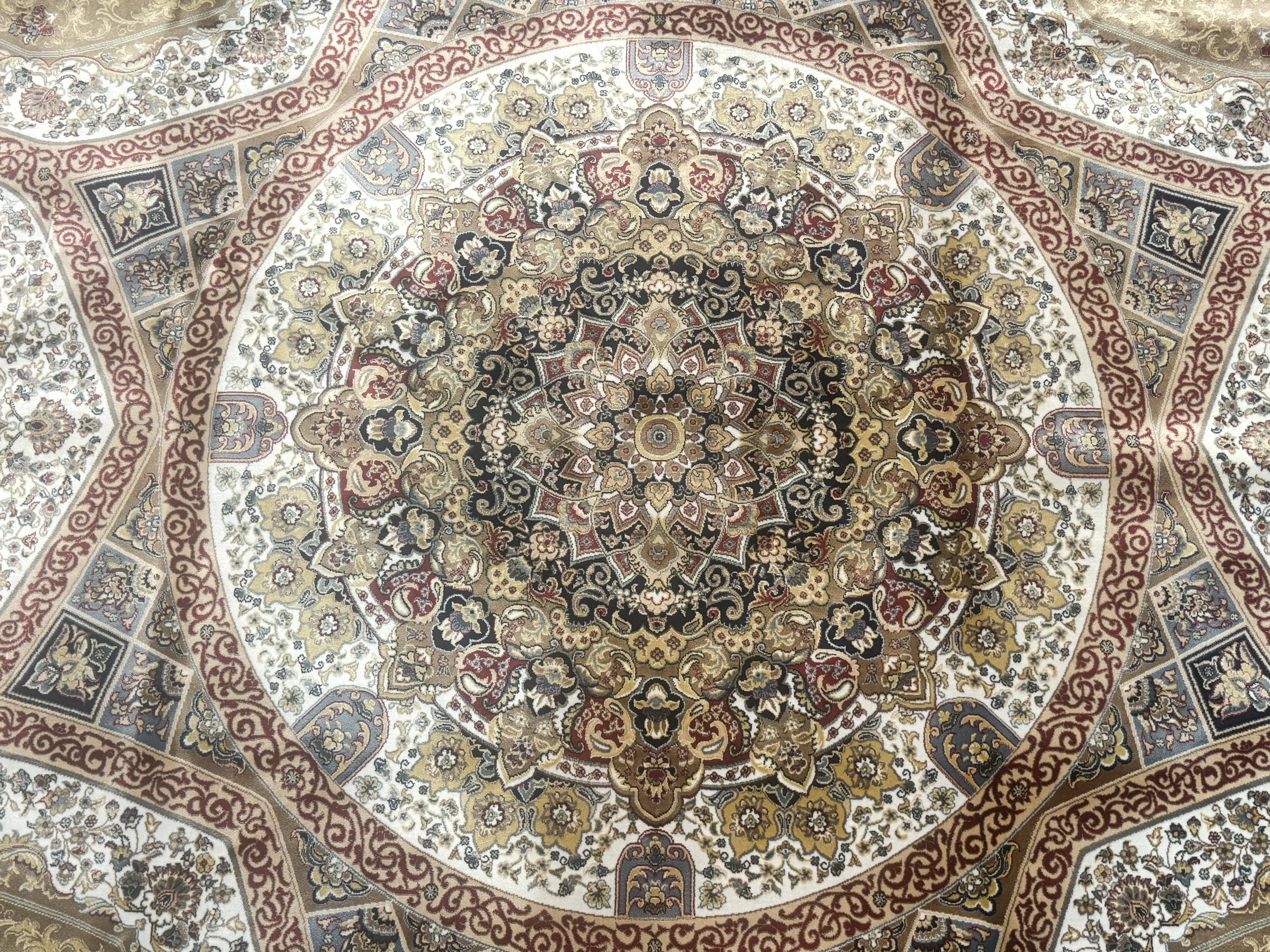 Turkish Silk Rug 8x10, Dome Design, Hereke Carpet, Bamboo Silk, New - Image 3