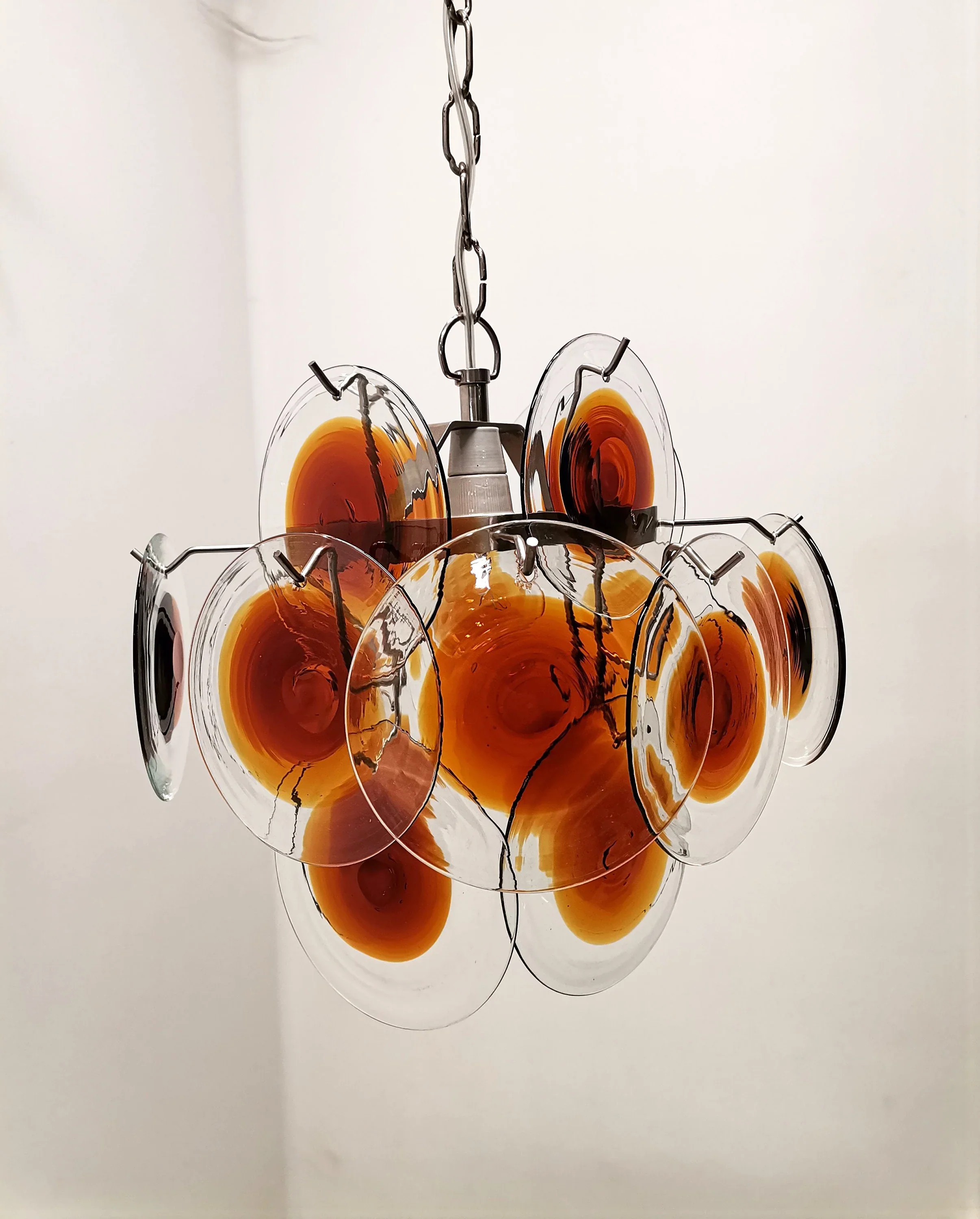 Vintage Murano Orange Brown Chandelier - Image 3