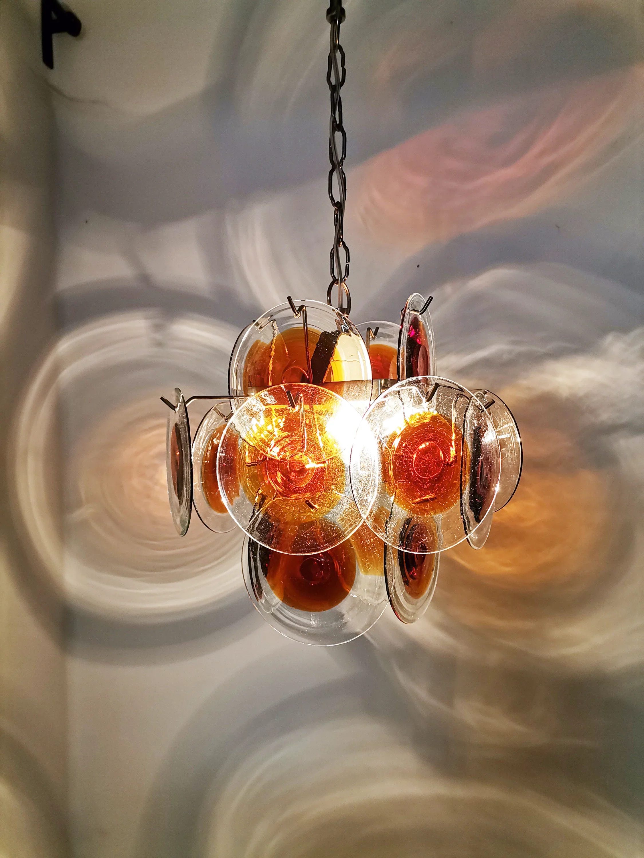 Vintage Murano Orange Brown Chandelier - Image 5