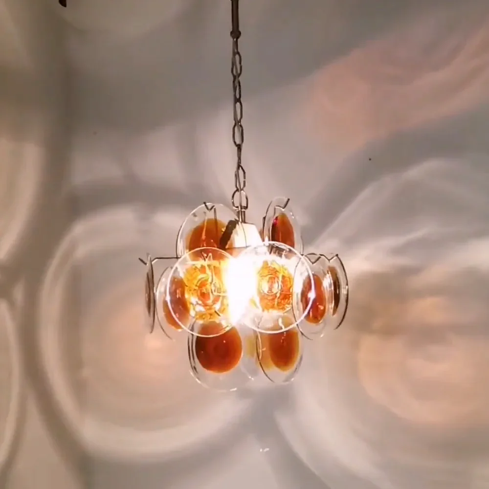 Vintage Murano Orange Brown Chandelier - Image 7