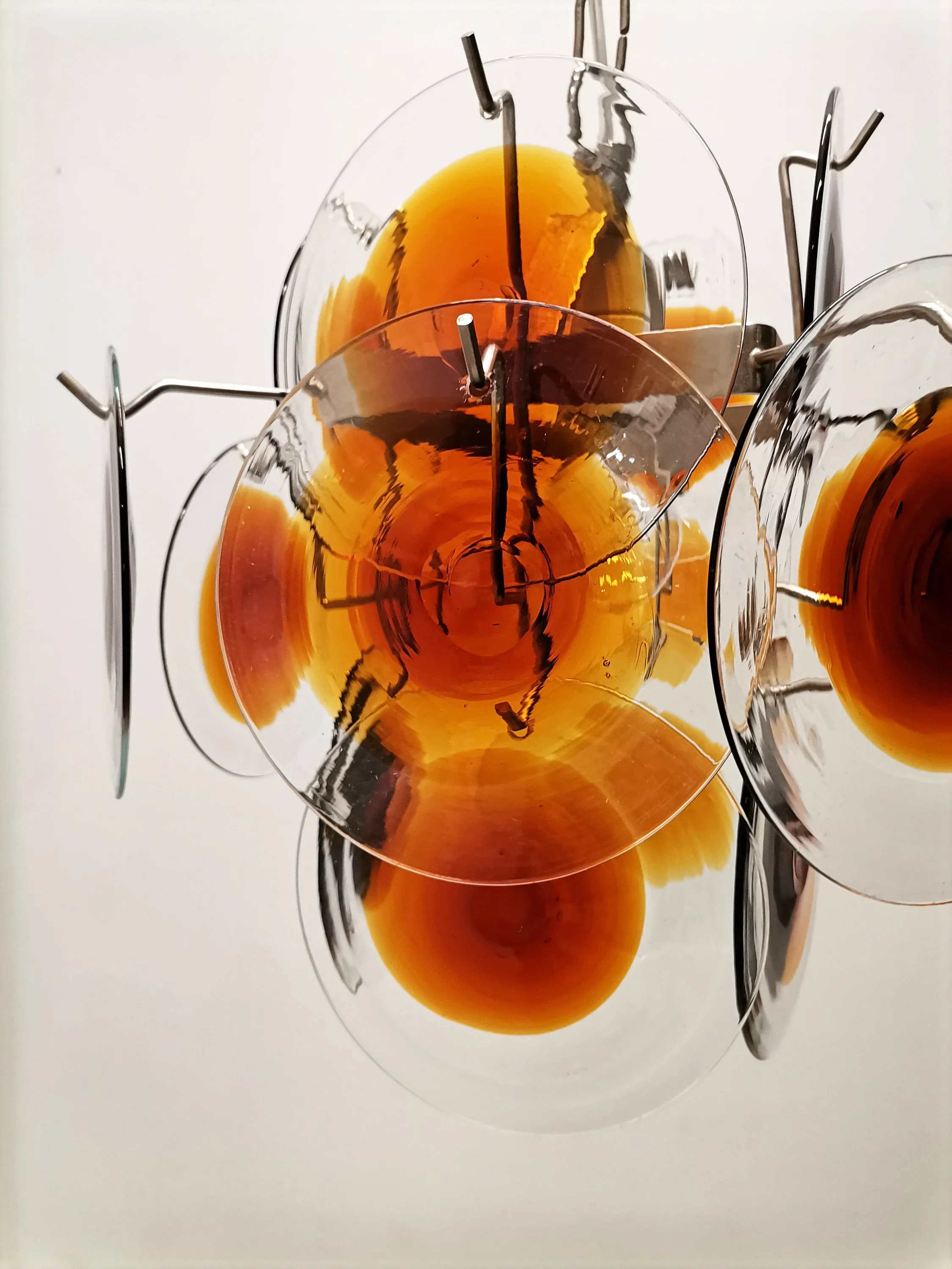 Vintage Murano Orange Brown Chandelier - Image 8