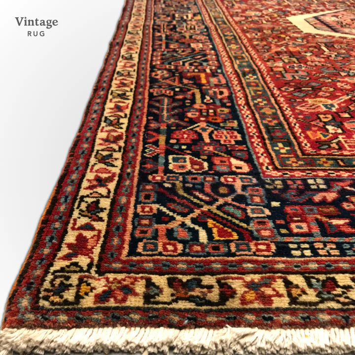 Vintage Karajeh (5'x13' Runner) red/indigo - Image 3