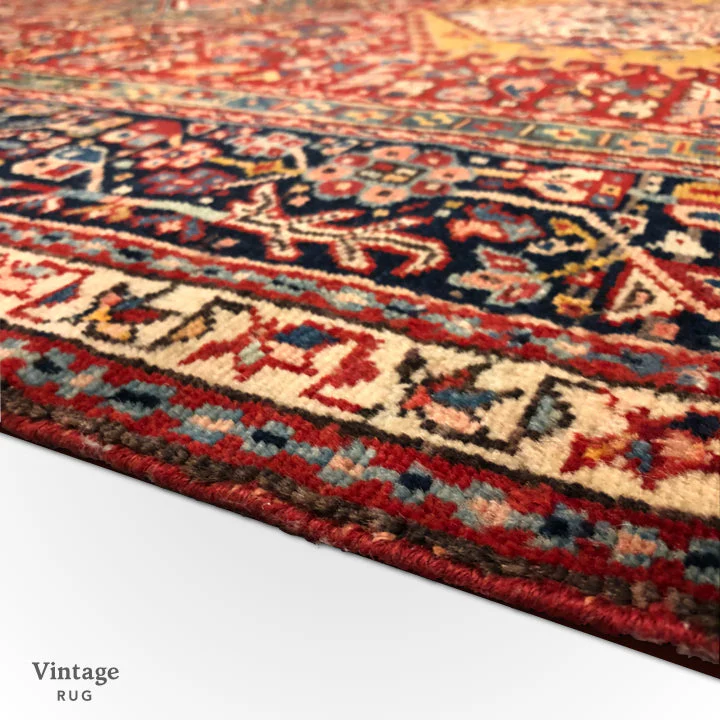 Vintage Karajeh (5'x13' Runner) red/indigo - Image 4