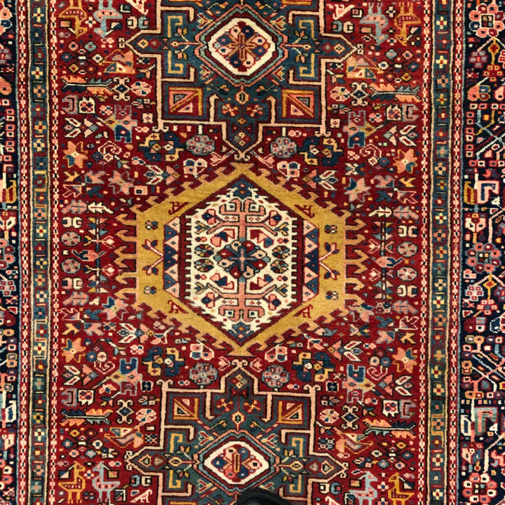 Vintage Karajeh (5'x13' Runner) red/indigo - Image 7