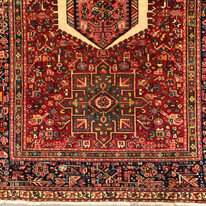 Vintage Karajeh (5'x13' Runner) red/indigo - Image 9